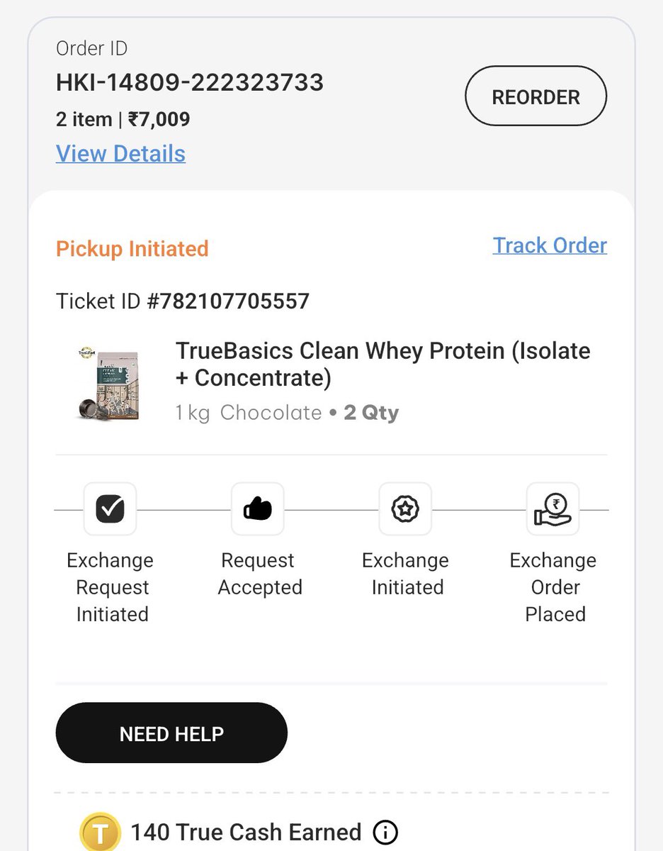 KeyuriJJ's tweet photo. Scam alert! @Healthkart where is my order? Delivered half kg MB in place of 2 kg trubasics. After telling lies for 12 days, initiate exchange but apparently even Delhivery guy doesn’t pick up return parcel - gets cancelled everyday, 
@TrueBasics_IN @delhivery @MuscleBlaze https://t.co/3u7X17PVfx