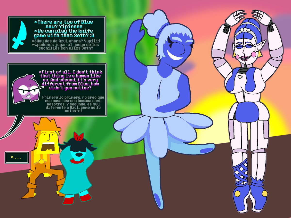 Mau32Og's tweet photo. Bailarines ✨️
#deltarunechapter5 #deltaruneblue #ballora #fnaffanartㅤㅤㅤ https://t.co/et2b46sO9z