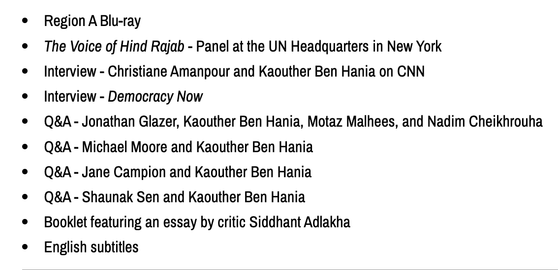 SiddhantAdlakha's tweet photo. Just announced, in limited quantity: the BluRay version of "The Voice of Hind Rajab," featuring my new essay on the film: https://t.co/aTEBlTvgNB https://t.co/d442aQw0WJ
