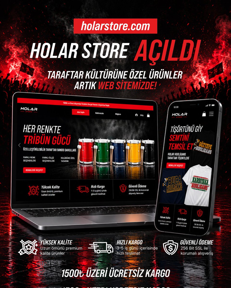 HOLARSTORE's tweet photo. Tişörtlerden şapkalara, davullardan bayraklara, atkılardan plaj havlularına kadar tribün kültürüne dair aradığın her şey tek adreste.

Kendini temsil et.
Semtini temsil et.
Tribünü temsil et.

🛒 https://t.co/YBc8BCGcMV https://t.co/vQuslw6u3m