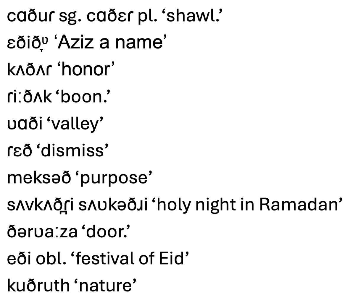 HasanMS_10016's tweet photo. how old is d̪ > ð sound change in #Poonchi (#Rawlakot-#Bagh) and Bairoti Pahari? Majority of #Arabic-#Persian loan words show ð instead of d̪, suggesting these words entered the language when this change was in effect. https://t.co/h4I78VV1o9