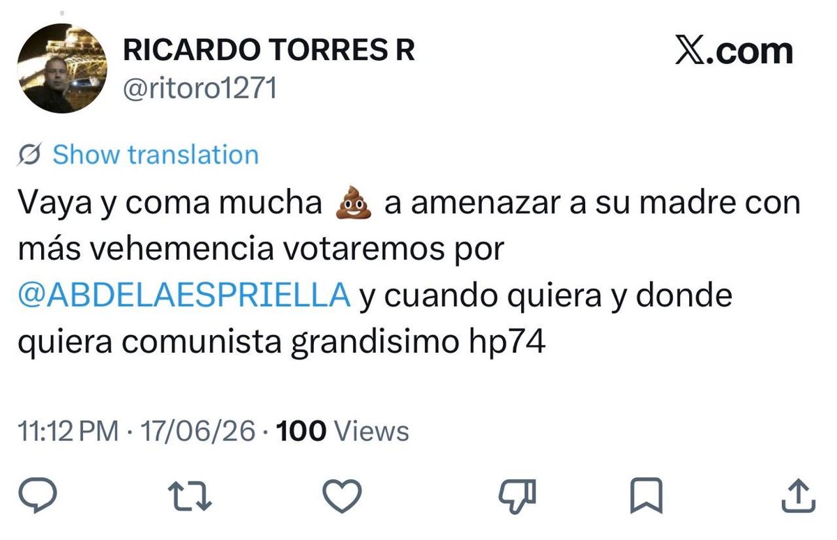 CarlosCarrilloA's tweet photo. Debo poner en conocimiento de la @UNPColombia, de la @FiscaliaCol y de la opinión pública que en las últimas semanas he recibido un sinfín de amenazas y ataques producto de mi legitima oposición al gobierno entrante. 

La promesa de "destriparnos", la decisión de deshumanizar al contradictor político e insistir en una política abiertamente fascista, según la cual, quienes creemos en la izquierda somos enemigos y no opositores democráticos, está generando una violencia cada vez más preocupante en el país.

Esa violencia ya se está materializando a través de mandaderos, psicópatas y desadaptados que creen legítimo amenzar, hostigar y acosar a su opositor político. 

En mi paso por la UNGRD recibí una amenaza de bomba, un ataque en Cartagena que fue frustrado gracias al actuar de la policía y de mi esquema de seguridad, así como decenas de amenazas por audios, todos estos hechos han sido puestos en conocimiento de la Fiscalía, pero resulta urgente una actuación por parte de las autoridades, partícularmente de la @UNPColombia para evitar que esta violencia digital termine en agresiones físicas. 

Ya el presidente electo @ABDELAESPRIELLA aseguró que liquidará la Unidad Nacional de Protección. Sea cual sea la decisión que tome, a partir del 7 de agosto a las 3:00 pm la vida de quienes hacemos oposición estará en manos del que ha prometido destriparnos como una fiera hace con su presa.