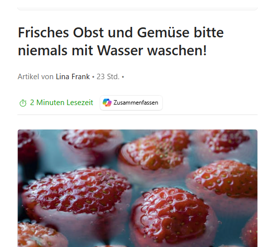 HerrHuch's tweet photo. Die erzählen uns aber auch immer wieder was neues. 
Jetzt ist Gemüsewaschen mit  Wasser auch schon.. naja
Gefunden bei msn. Dort kann man es nachlesen. 
Wollte den Artikel verlinken, funktioniert leider nicht. https://t.co/i4B6RIXGue