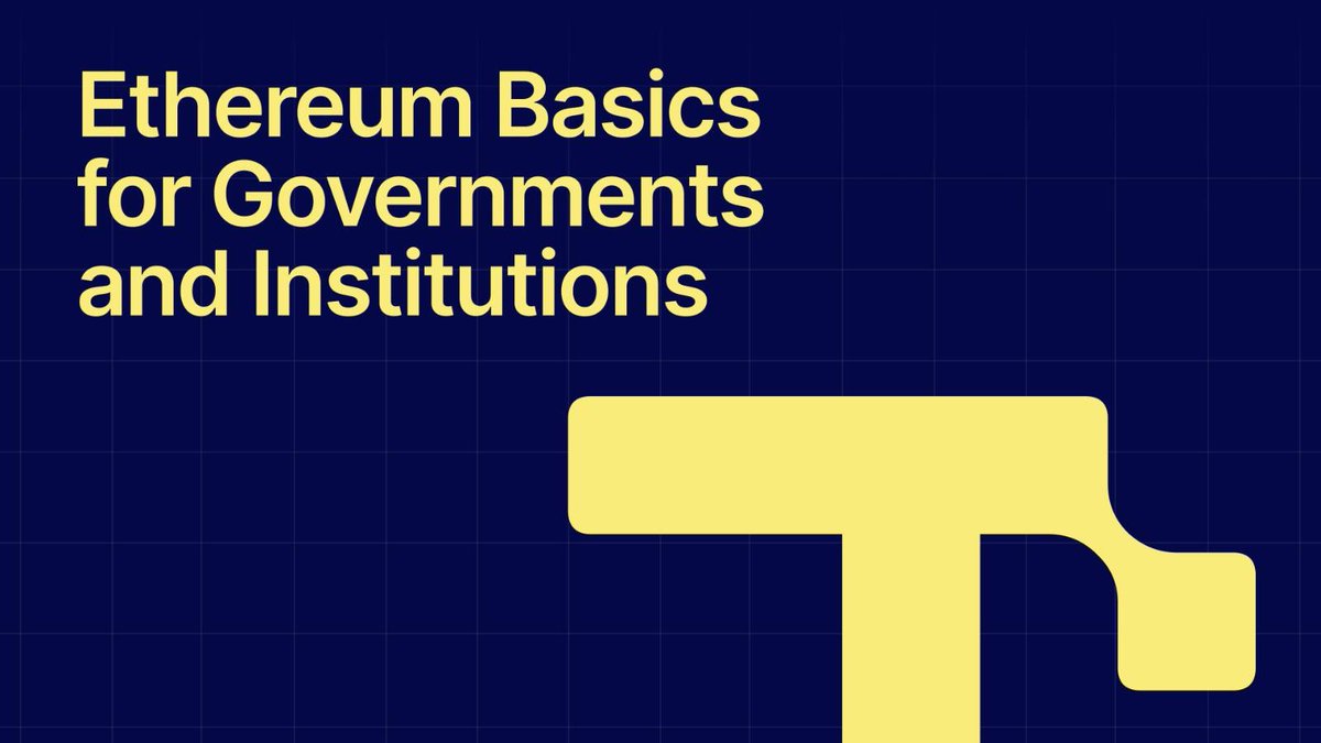 ethereumfndn's tweet photo. 1/ Today, the Global Policy Strategy (GPS) team is publishing Ethereum Basics for Governments and Institutions, a non-technical primer to equip the leaders making policy and deployment decisions with an understanding of how Ethereum works, how it's governed, and how it compares with perceived alternatives.