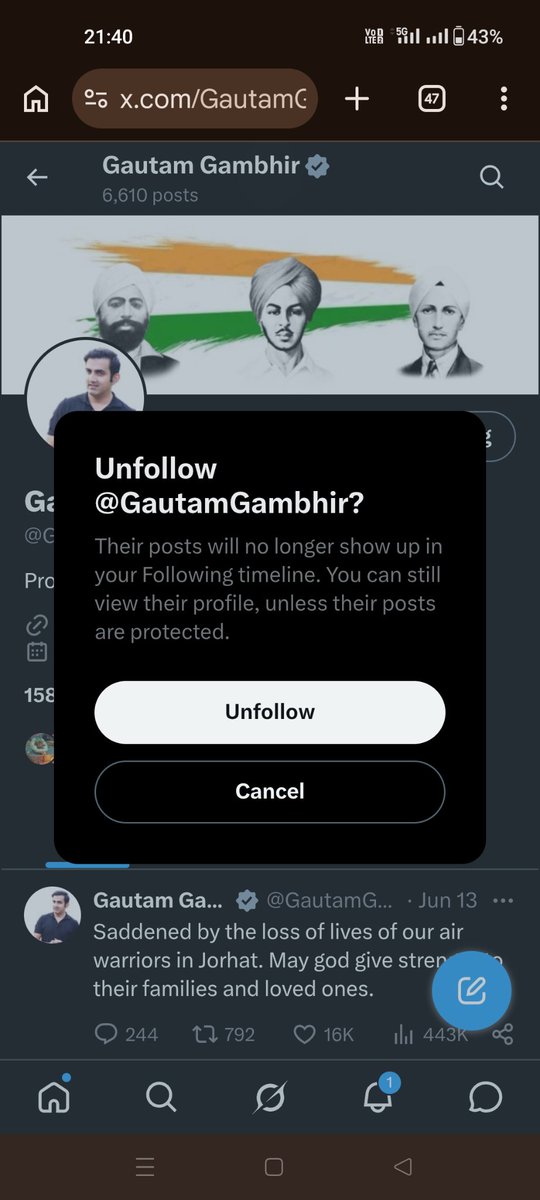 santonline79's tweet photo. @GautamGambhir BSDK https://t.co/KqouqS0Ikh