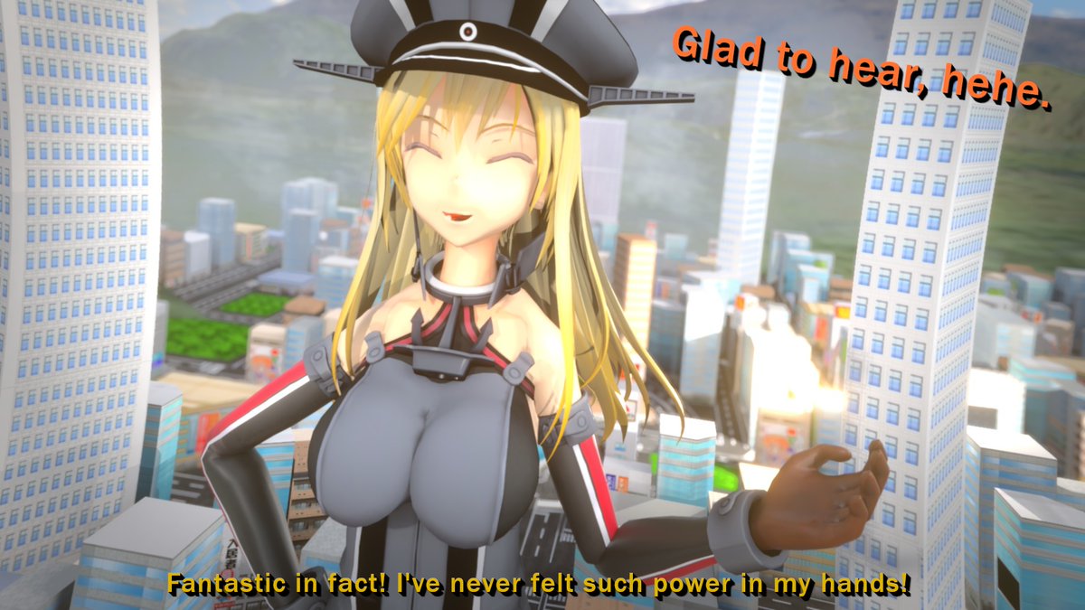 LitePixel275's tweet photo. Bismarck's Ascension 3

Here the... heh, little sister with some useful advice. Thanks little sister.

#giantess #巨大娘 #sizetwitter #GiganticChronicles #艦これ https://t.co/YLhvPFDqi0