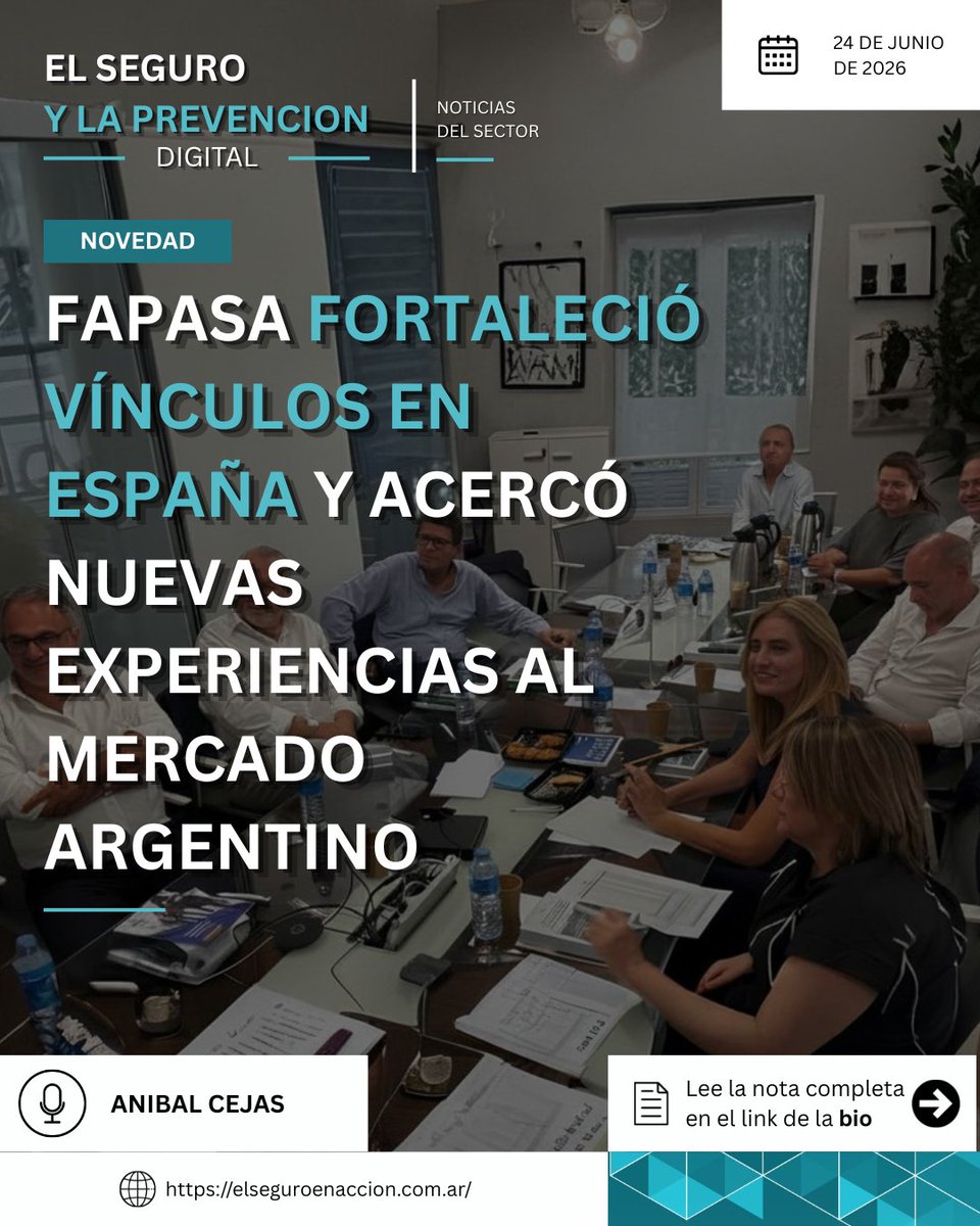 ELSEGUROYLAPRE1's tweet photo. FAPASA fortaleció vínculos en España y acercó nuevas experiencias al mercado argentino

Agustina Decarre y Jorge Zottos representaron a FAPASA en una intensa agenda institucional en España que incluyó reuniones con autoridades...Ver más en el link https://t.co/Zx1K534yUg https://t.co/ZDFzeJIRZC