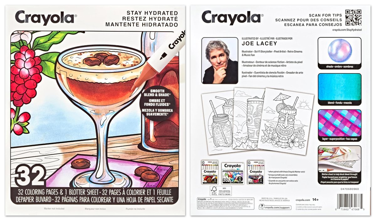 JoeLaceyArtist's tweet photo. Crayola asked me if I would like to have my photo and bio included on new Stay Hydrated adult coloring book from Crayola. Of course I said, "Yes!" The book also includes a QR code linked to an interview I did. You can read more about this project in my blog article. Visit https://t.co/qOe9Wok87F for purchase links and to see my book and others in this series by talented illustrators.

In a world where AI art is saturating people's social media feed, it's great to see that Crayola truly appreciates the artists and designers who work so hard to put high-quality products on store shelves.

BLOG (2-min read): https://t.co/8fKlDjJ9Ve
