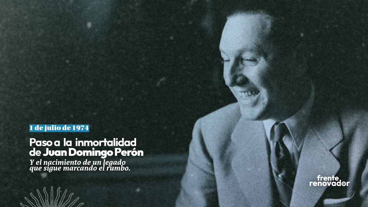 FrenteRenovador's tweet photo. A 52 años de su partida física, Perón está más vivo que nunca en el proyecto de país que defendemos y en el futuro que anhelamos. https://t.co/Z8FhWtUY90