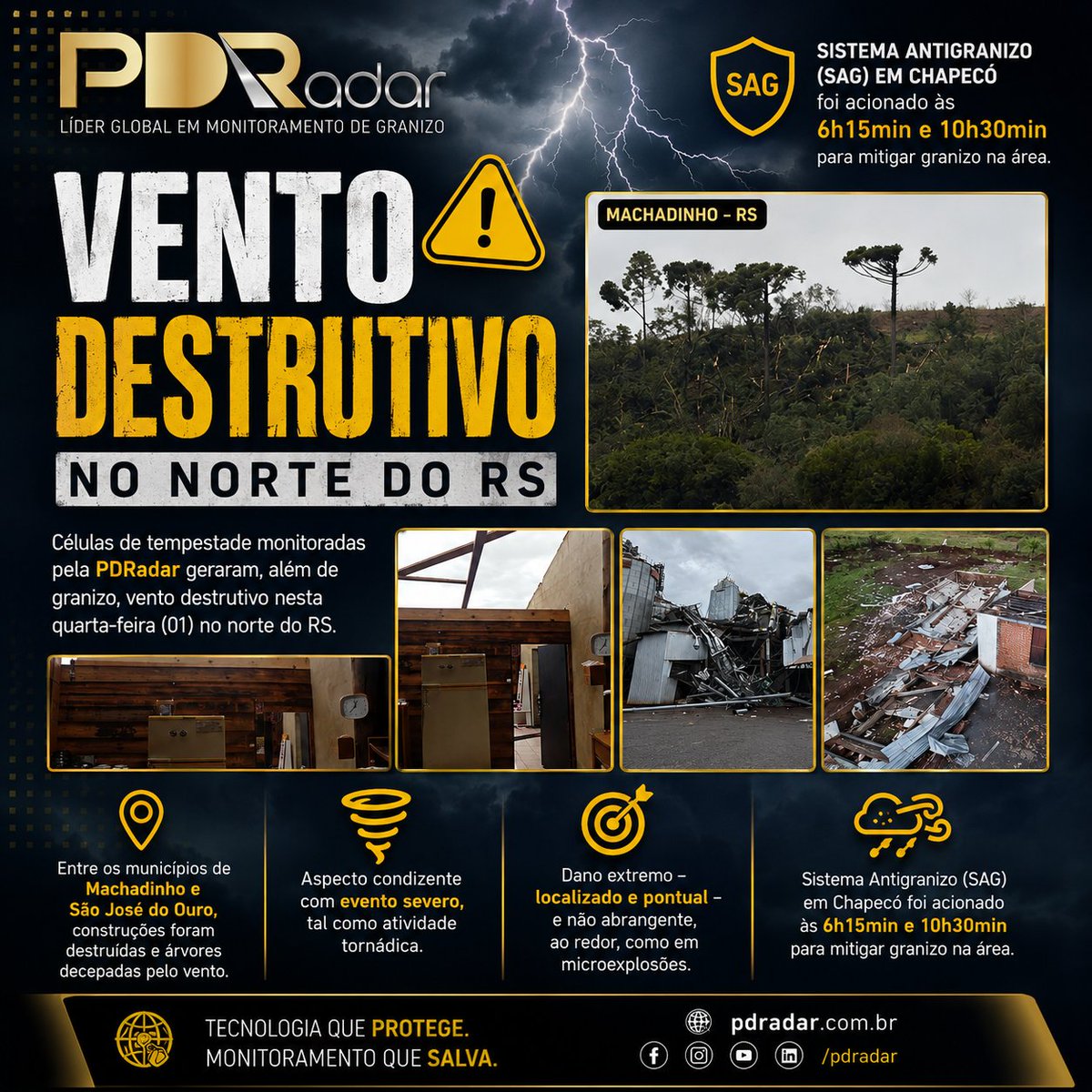 radar_pd's tweet photo. 🚨 VENTO DESTRUTIVO NO NORTE DO RIO GRANDE DO SUL

As células de tempestade monitoradas pela PDRadar Meteorology provocaram granizo e ventos destrutivos nesta quarta-feira (01) no norte do Rio Grande do Sul. https://t.co/6lGZFebSog