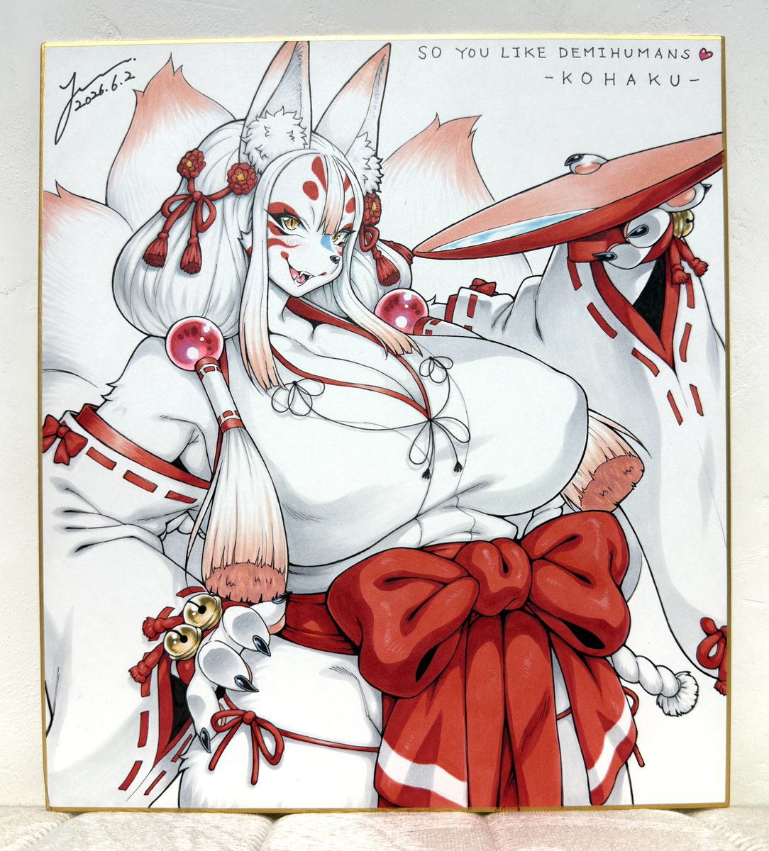 _J_u_n_'s tweet photo. いよいよAnimeExpo2026開幕ですね。
同日DTLAにて開催されているYabai Galleryにて、色紙の展示販売で参加しております。
こちらの4枚の色紙、よかったら現地にて実物を見て下さい😊 https://t.co/eKapM3oJLs