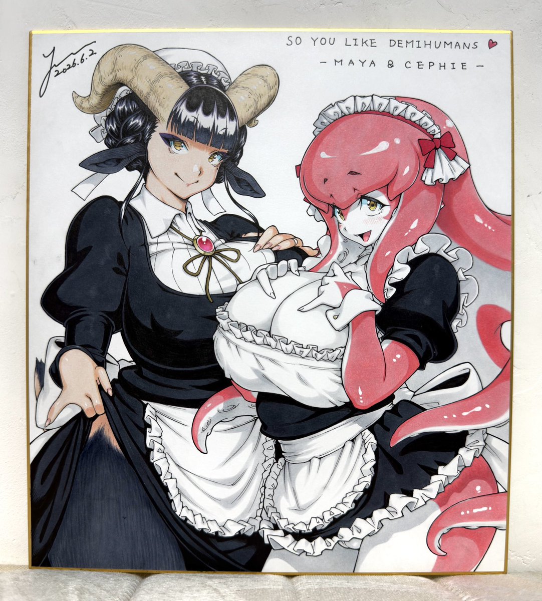 _J_u_n_'s tweet photo. いよいよAnimeExpo2026開幕ですね。
同日DTLAにて開催されているYabai Galleryにて、色紙の展示販売で参加しております。
こちらの4枚の色紙、よかったら現地にて実物を見て下さい😊 https://t.co/eKapM3oJLs