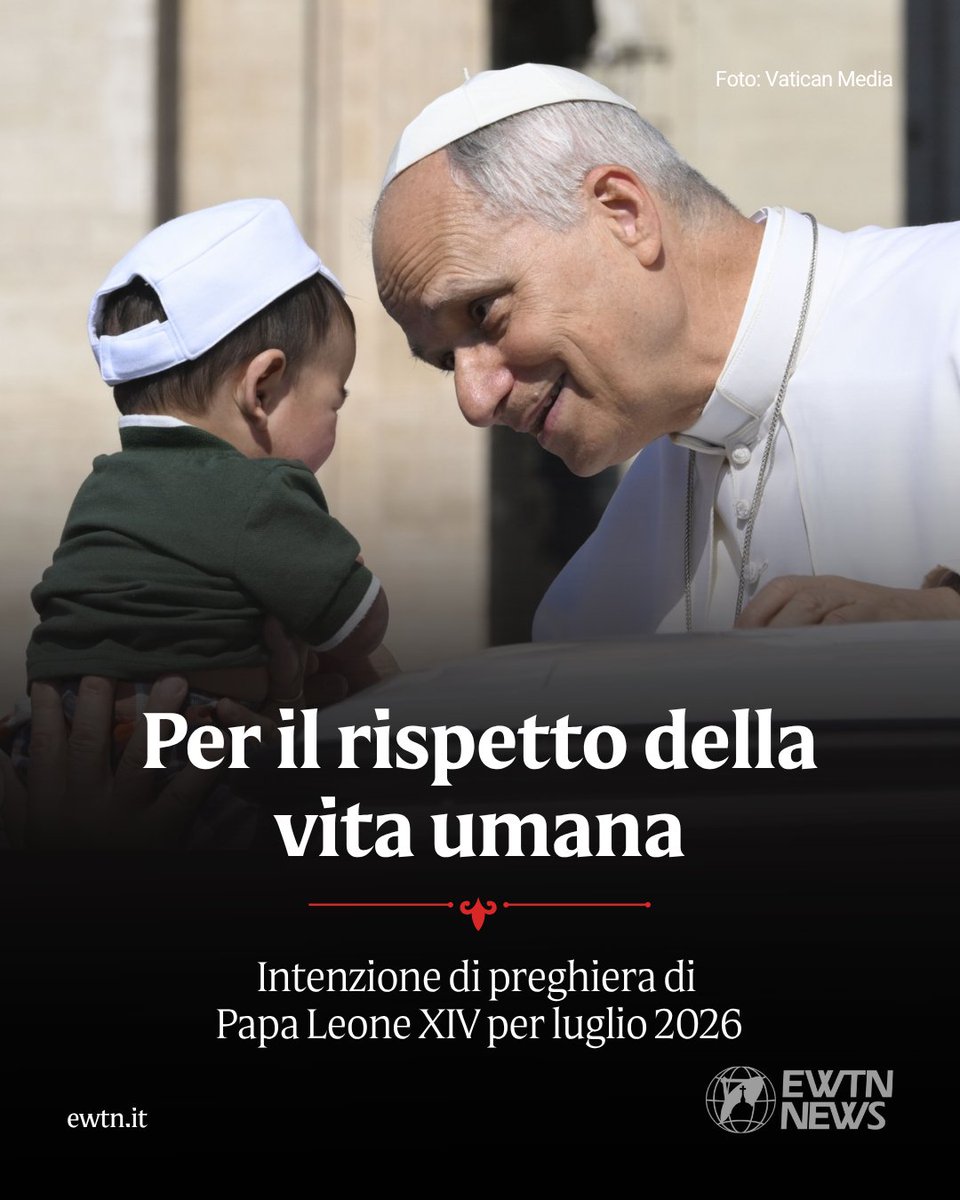 EwtnItalia's tweet photo. Papa Leone XIV chiede ai fedeli di pregare nel mese di luglio per il rispetto e la protezione della vita umana in tutte le sue fasi, riconoscendola come dono di Dio.

Leggi di più qui: https://t.co/7R2LUAisZC https://t.co/mXfSncT9Jz