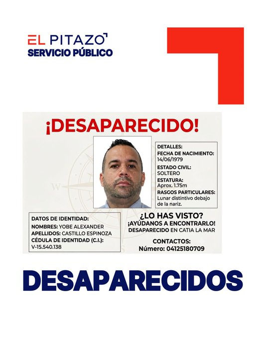 ElPitazoTV's tweet photo. #ServicioPúblico I Yobe Alexander Castillo Espinoza, C.I.: 15.540.138, sigue entre los escombros del edificio Luisa Cáceres de Arismendi, Torre D, en Catia La Mar, #LaGuaira. Su familia clama por ayuda para remover los escombros y darle cristiana sepultura. #1jul https://t.co/4JRMG5e9mP