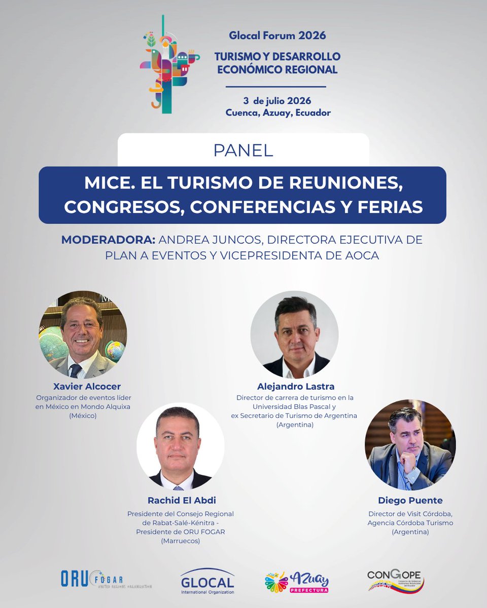 ORU_esp's tweet photo. 🌍 Turismo de reuniones impulsa la economía, fortalece los destinos y genera oportunidades para regiones!

🤝 En el Foro de Turismo y Desarrollo Económico Regional, especialistas analizarán el impacto de congresos, ferias y eventos como motores de desarrollo.

#RegionsForTourism https://t.co/ATlZ7Zmfyf