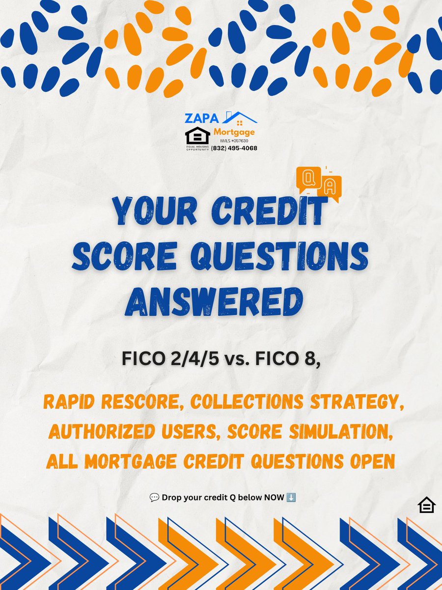 ZAPAMortgage's tweet photo. Credit score questions? Drop them below. 
ZAPA Mortgage helps buyers understand mortgage credit.

Get Free Pre-Approval in Minutes:

https://t.co/wPiQkAEwzy

Learn more:

https://t.co/KL1axPkaIb

#ZAPAMortgage #CreditScore #MortgageTips #FICOScore #HomeBuyingTips #TexasMortgage https://t.co/2b1WG6gl7Q