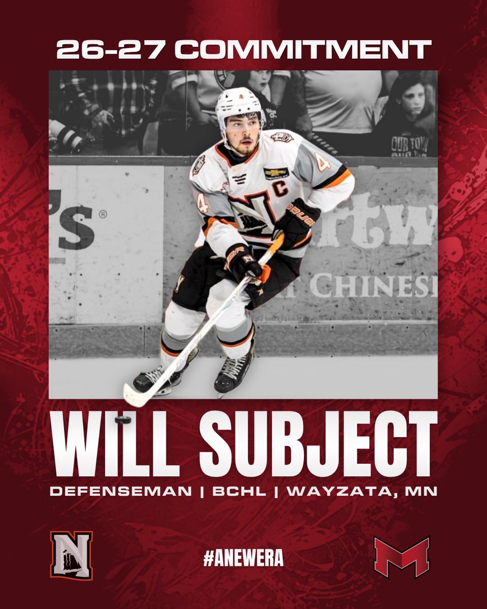 MaryvilleHockey's tweet photo. 26-27 COMMITMENT — WILL SUBJECT
Will comes to us from the Nanaimo Clippers organization of the BCHL. Hailing from Wayzata, MN, Subject captained the Clippers to a Rogers BCHL final.
Welcome to Maryville! #ANewEra https://t.co/dK3f4LUBIQ