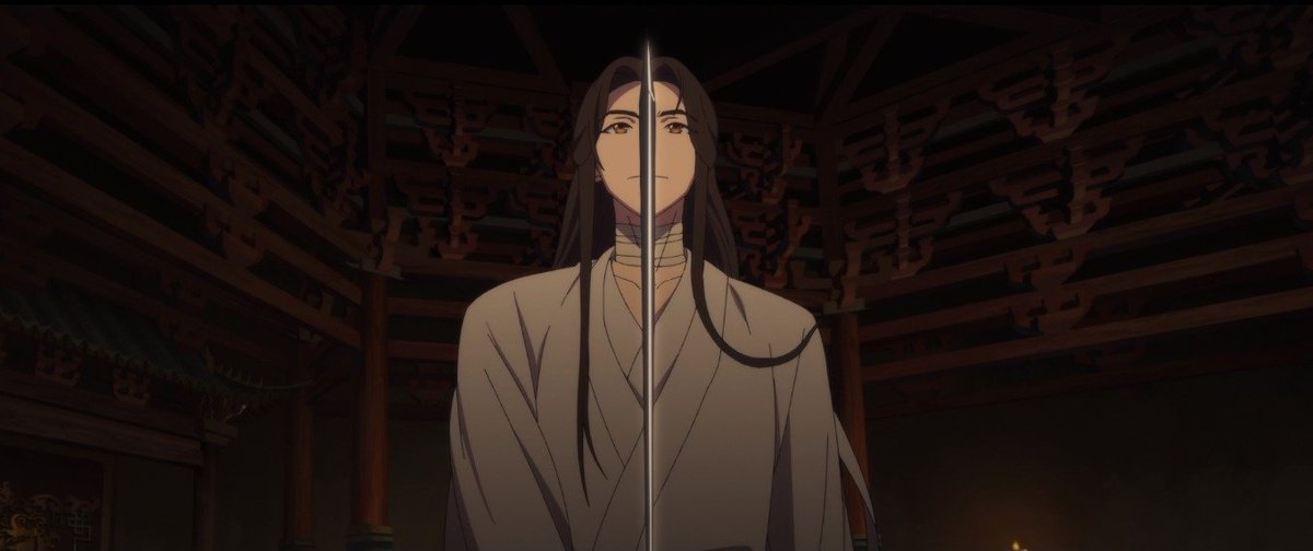 i6gumang's tweet photo. “o deus marcial da coroa de flores; espada em uma mão, flor na outra. shi qingxuan apenas se lembrava da flor mas tinha se esquecido da outra parte: xie lian tinha ascendido por causa de sua espada.” https://t.co/Qtr3mY1el2