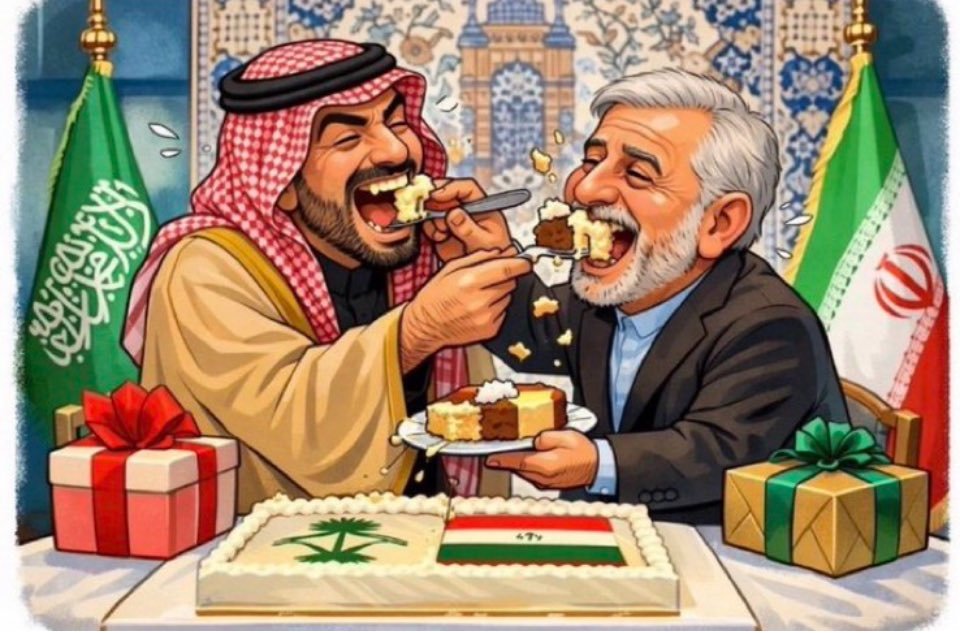 alryamyshyl's tweet photo. السعودي يعتبر اكل الكيكه مع الايراني والتامر معه من تحت الطاولة برعاية الصين من الصغائر واعادة فتح خط الطيران بين الامارات وايران لنقل المسافرين المتخلفين في مطارات البلدين من الكبائر . https://t.co/JC3SYUvLeo