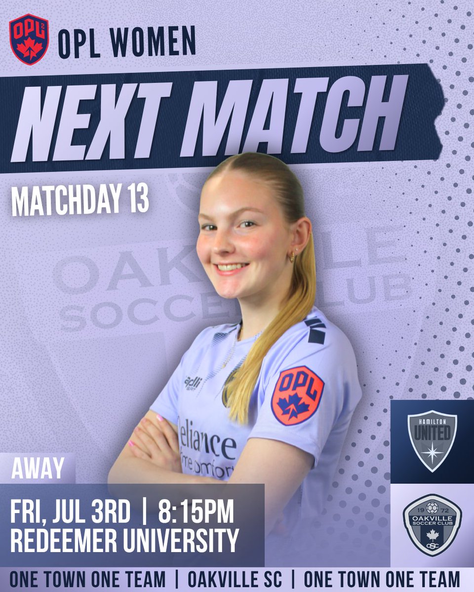 Oakville_Soccer's tweet photo. Back on the road again... 🚗
Our OPL Women return to action this Friday, where they'll head down to the Hammer for a Friday Night Lights matchup with Hamilton United! 🔨
Stay tuned to our OSC socials for matchday updates! 🔜
#OSC #OneTownOneTeam #OPL https://t.co/u9QhrZxMWm