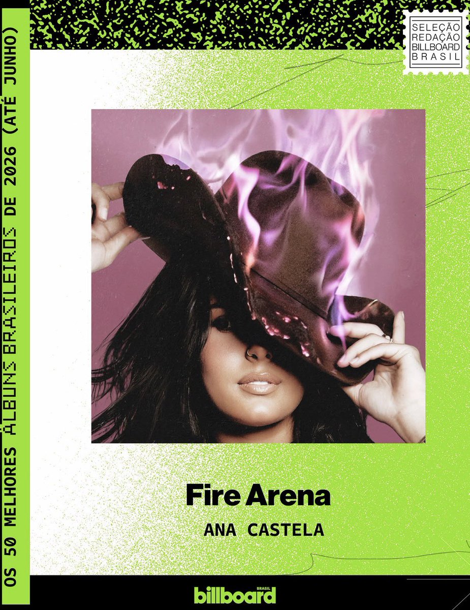 infoanacastela's tweet photo. A Billboard Brasil, classifica ‘Fire Arena’, como o melhor álbum, lançado no primeiro semestre de 2026. ❤️‍🔥 https://t.co/3I5WvUek8q
