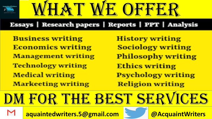 AcquaintWriters's tweet photo. I will be glad to assist you in your assignments, essays or even online classes. I always guarantee a top-notch quality.
📩: aquaintedwriters.5@gmail.com 
WhatsApp:+1 (587) 715-1397
#ItsComingHome #Glasner #باید_برخاست #Pickford #ENGDRC #LeeAnderson #Eddiehowe #Clacton https://t.co/vsmuKGqKVD
