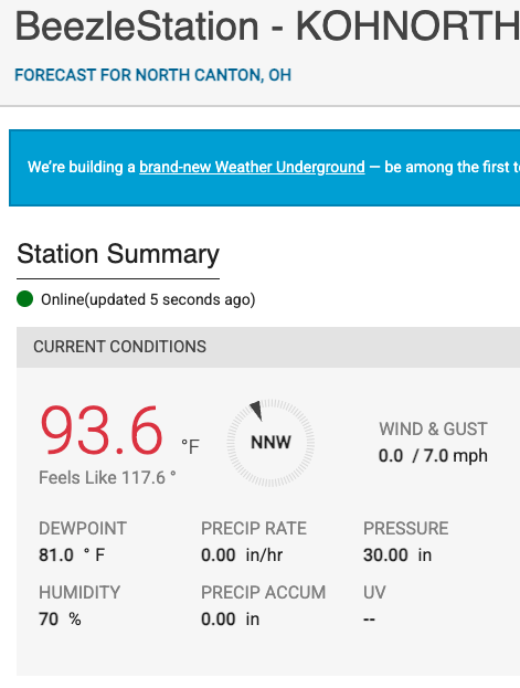 jessica_bisel's tweet photo. @JimCantore @jillbowx It's the hottest I remember in NE Ohio also. Screenshot is from our personal weather station a moment ago. https://t.co/58imCqKfSW