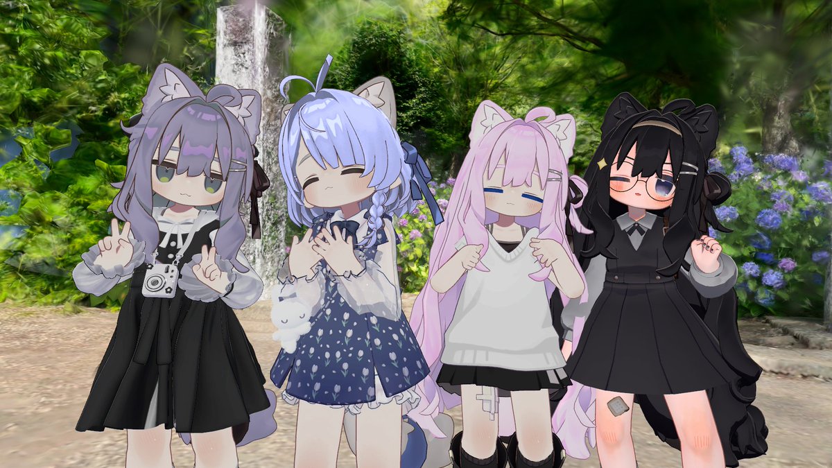 ai4096's tweet photo. 寝る前にワールド巡りしてたらいっぱい集まってきた。おしゃべりとかしてたw https://t.co/q3KUJm5h07