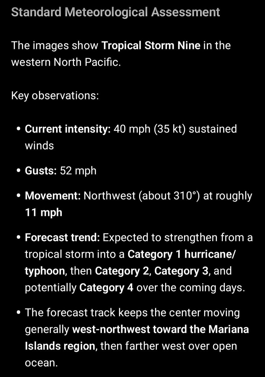 HEIS_Tswvlis's tweet photo. Heads-up:
Anyone in the #MarianaIslands or farther west across the forecast path should continue monitoring official #tropical #cyclone advisories over the next few days, as strengthening into a powerful #typhoon appears possible based on the current forecast.
7/1/2026
#CST https://t.co/oaiG8trlkg