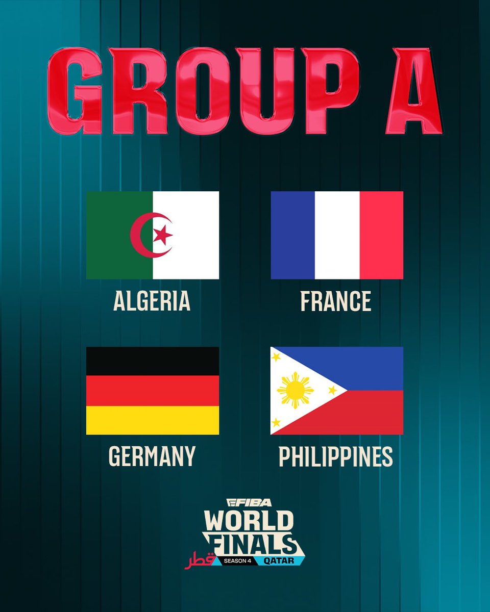 eFIBA_official's tweet photo. Eight teams. Two groups. One trophy. 🏆

Meet the contenders for the eFIBA Season 4 Qatar World Finals and check out the groups. https://t.co/u8JJBx8oc7