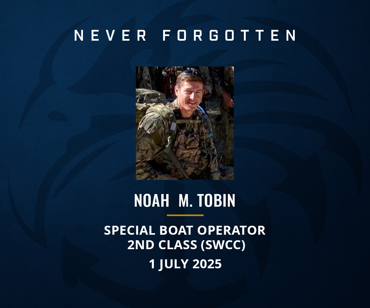 NavySEALfnd's tweet photo. Today, we remember Special Boat Operator 2nd Class (SWCC) Noah M. Tobin, who passed away on July 1, 2025.

#NavySEALFoundation https://t.co/qaESFODjRu