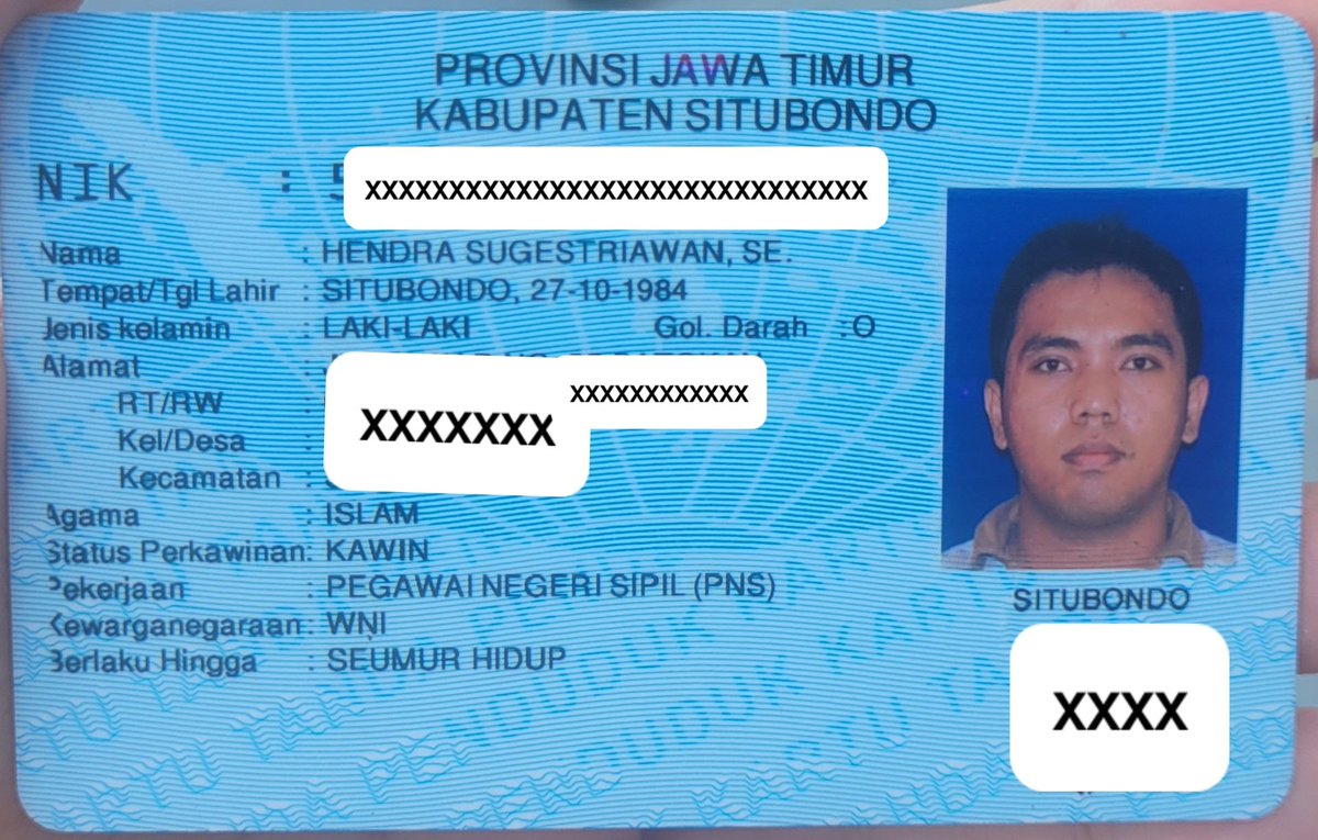 HasnaFebrina's tweet photo. ditemukan ktp a.n Hendra Sugestriawan Situbondo

barangkaali ada  yang kenal tetanggaan bisa hubungi ig @hasna.df_ tadi ditemukan disekitaar toko  roti mox ktt
bisa dm https://t.co/bMNHUgVzYy