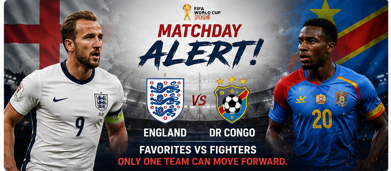 namra2593's tweet photo. The knockout stage delivers another thriller! 🔥🏆

🏴 England take on 🇨🇩 DR Congo in a battle where every moment matters.

Will England’s experience be enough, or can DR Congo make history? 👀⚽

Drop your prediction below 👇

#FIFAWorldCup2026 #PureFIFA #WorldCup #Football https://t.co/aKyaRKdaFi