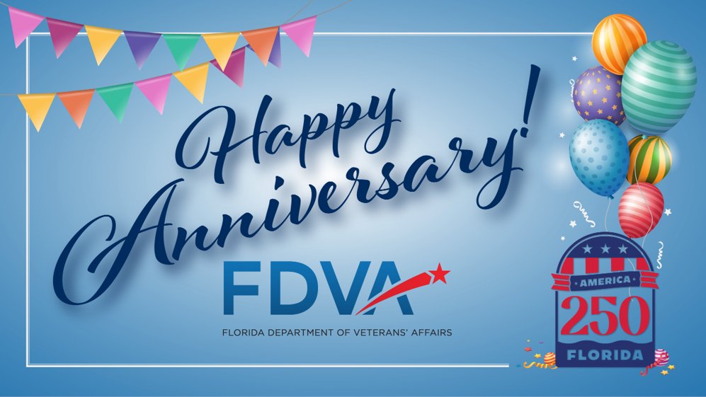 FLVetsAffairs's tweet photo. For 37 years, it has been our honor to serve Florida’s Veterans, their families and survivors. Please join us in celebrating FDVA’s Anniversary. #FDVA #America250 #FLVets🇺🇸 https://t.co/CXsNmYehqt