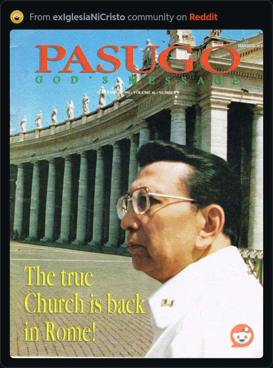 thequeenanima's tweet photo. Gustong maging Papa.

The audacity of the Manalo’s &amp; Iglesia ni Cristo. May pa ganitong propaganda magazine pala sila! May pa photoshoot sa Vatican ang Demonyo. Baka nga  nagkita na sila ni Lucifer sa ibaba. Bwak bwak bwak 😈. https://t.co/EJ1vXQcIi9