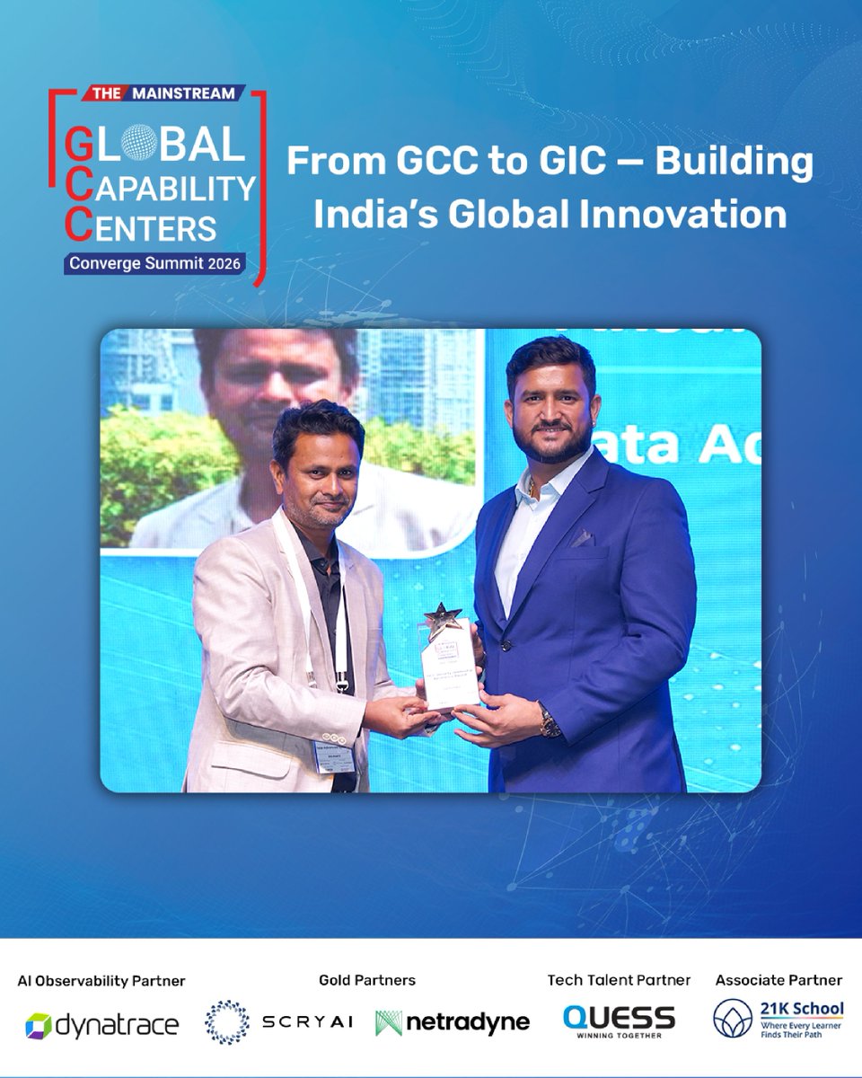 TheMainstream7's tweet photo. At GCC Converge Summit & Awards 2026, powered by #miniOrange and hosted by The Mainstream, Ahsan K, #TataAdvancedSystems was honored for his commitment to innovation, excellence and transformative leadership.
#TheMainstream #GCCConverge2026 #Awards #LeadershipExcellence https://t.co/VNgWQhokQQ
