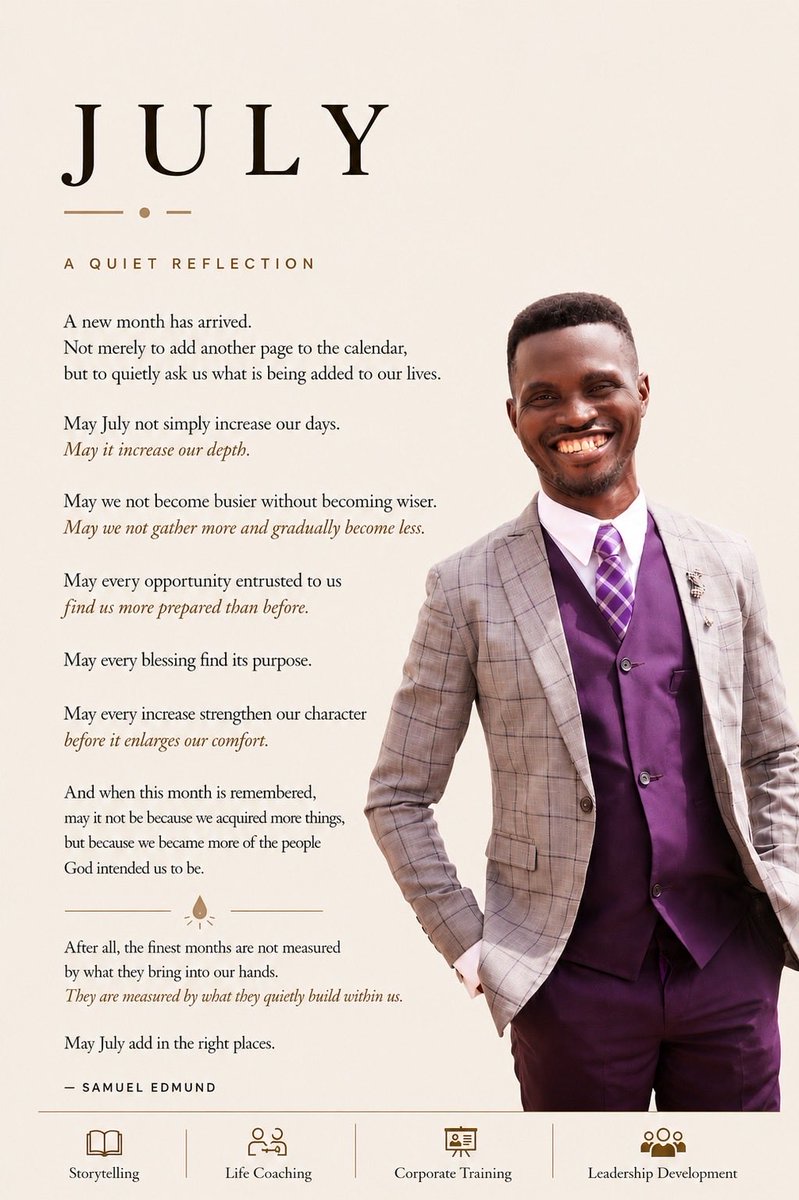 yochukwu's tweet photo. Welcome to July. Intentionally add in the right places. https://t.co/Kydr1s5syw