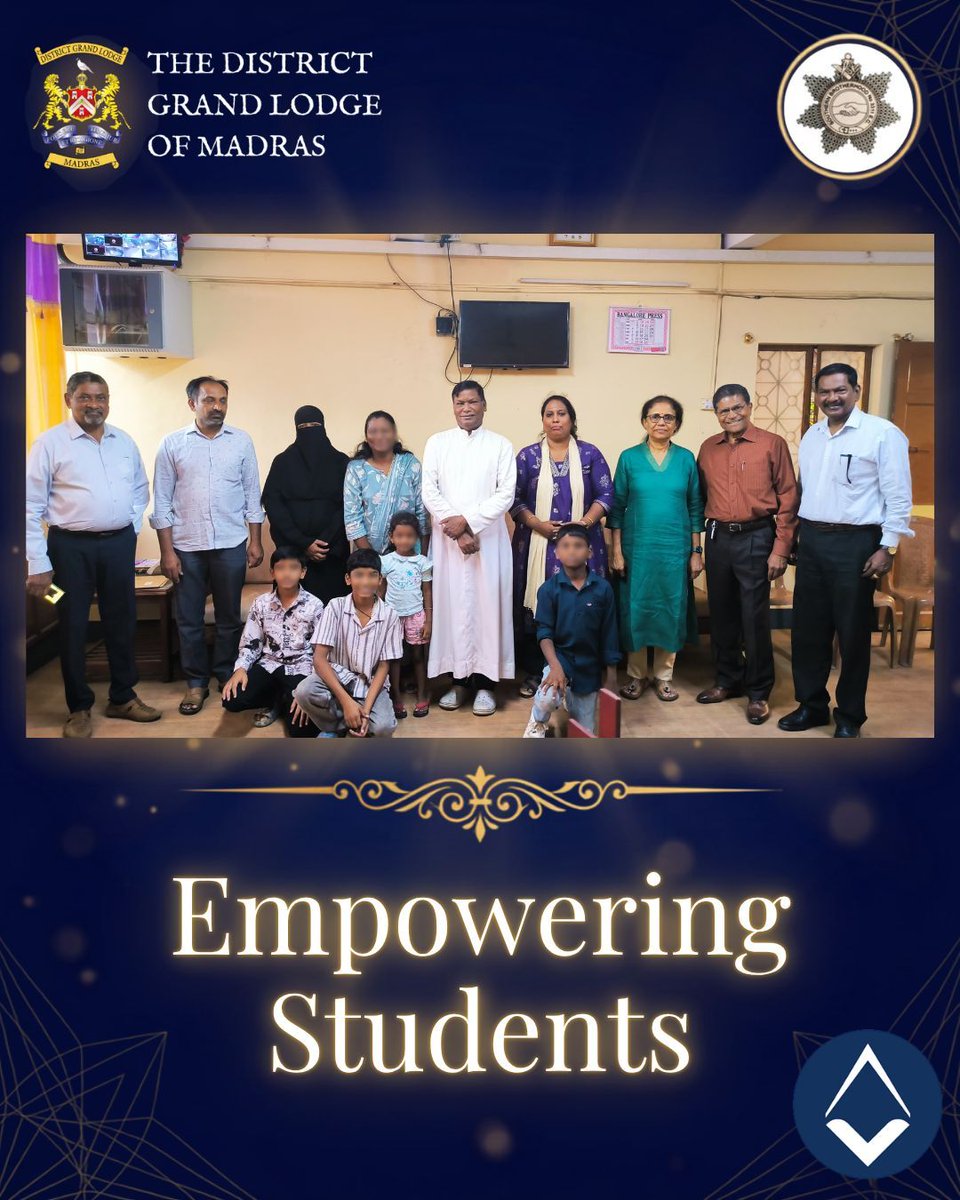 dglofmadras's tweet photo. Empowering Students at Aloysius School! Southern Brotherhood Lodge No. 3311 continued its annual charity tradition. Prasanna, Geeta, and Rakesh Faria presented Rs 42000 to support three deserving students' education. @UGLE_GrandLodge #Freemasonry #BuildingTogether https://t.co/7H9yrEEFj1