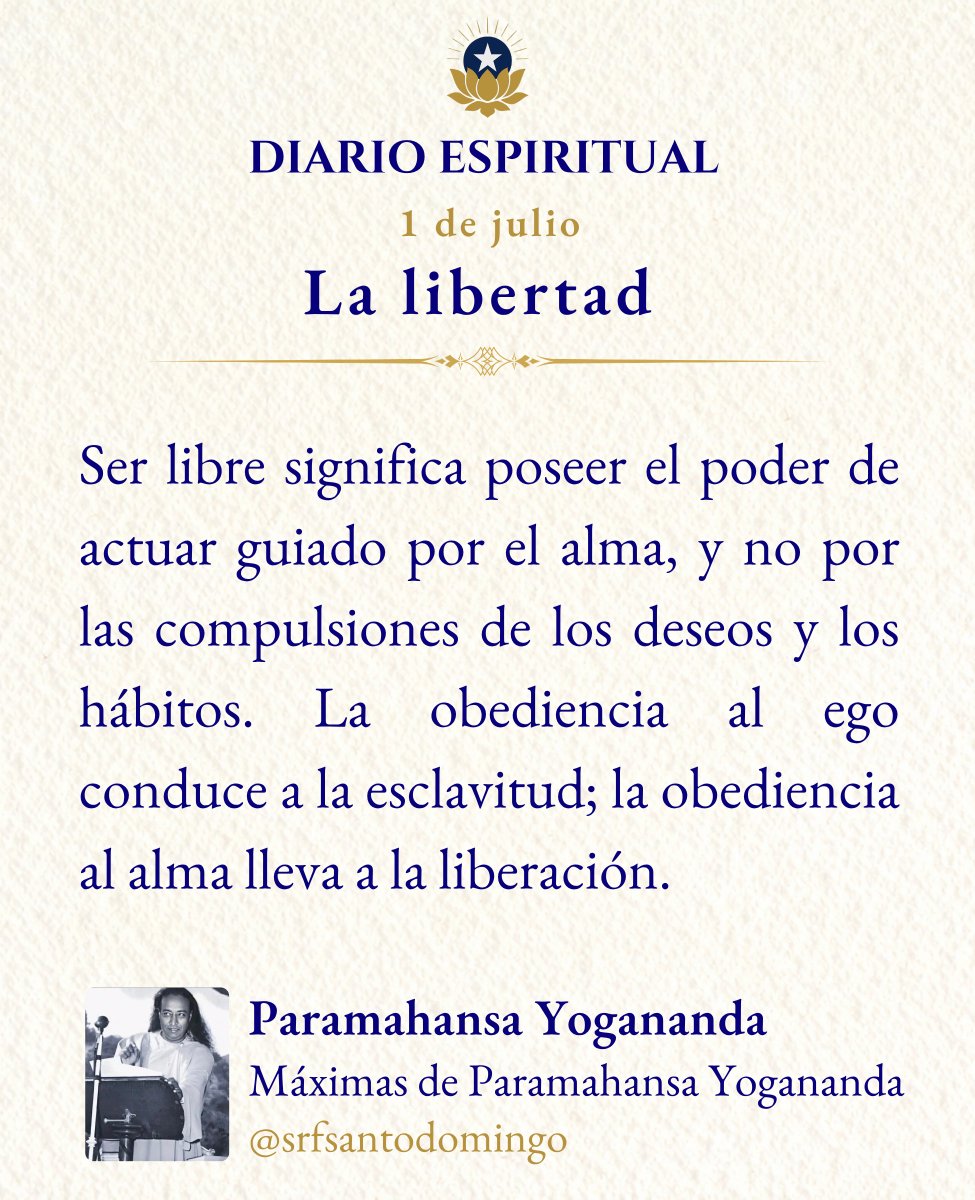 SRFsantodomingo's tweet photo. ☀️ ¡Buenos días! Feliz y bendecido miércoles. Que este mes de julio esté colmado de abundantes e incesantes bendiciones para ti y los tuyos.
 🌿💐🙏
#Libertad #SerLibre #SéLibre #BuscaADios #Medita  #Meditación #Dios #Yoga #Gurú #KriyaYoga #Yogananda #SelfRealizationFellowship https://t.co/bWRBmakuxX