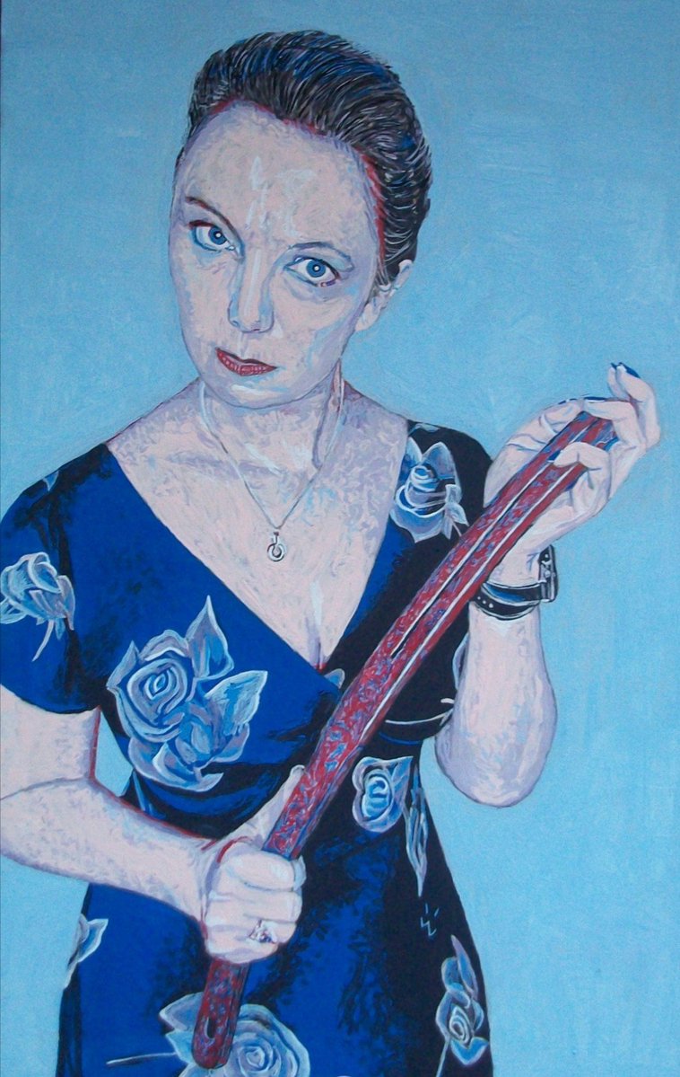 DBCEHC68's tweet photo. Painted this a few years ago...Ms Servalan gave me permission to use her image. Love the look she is giving. No messing about. https://t.co/HGJ9KGYyIc