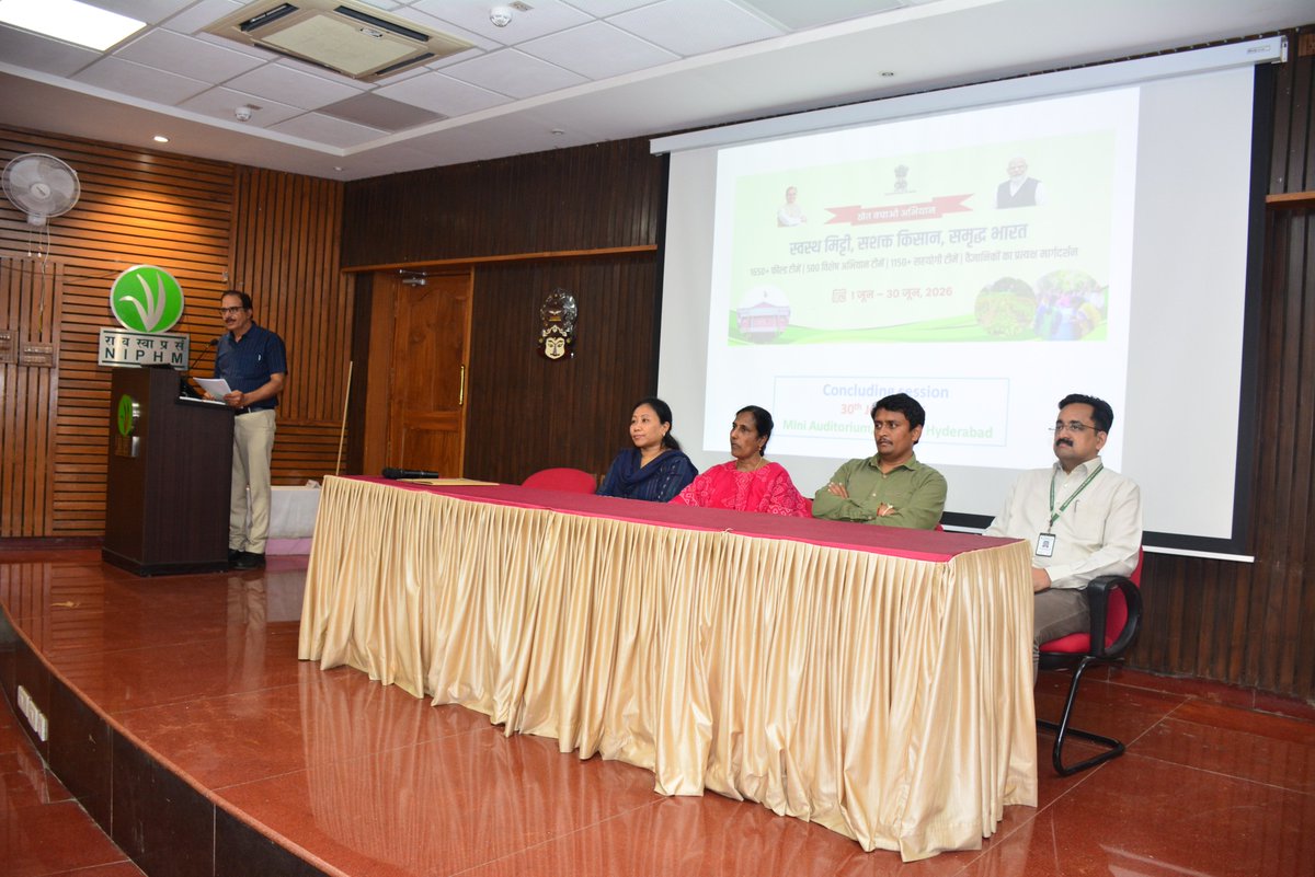 niphmindia's tweet photo. @niphmindia  actively participated in the #KhetBachaoAbhiyan (1–30 June 2026). Concluding session was attended by all staff and officials of NIPHM.
@AgriGoI https://t.co/5MzHQ2kmb8