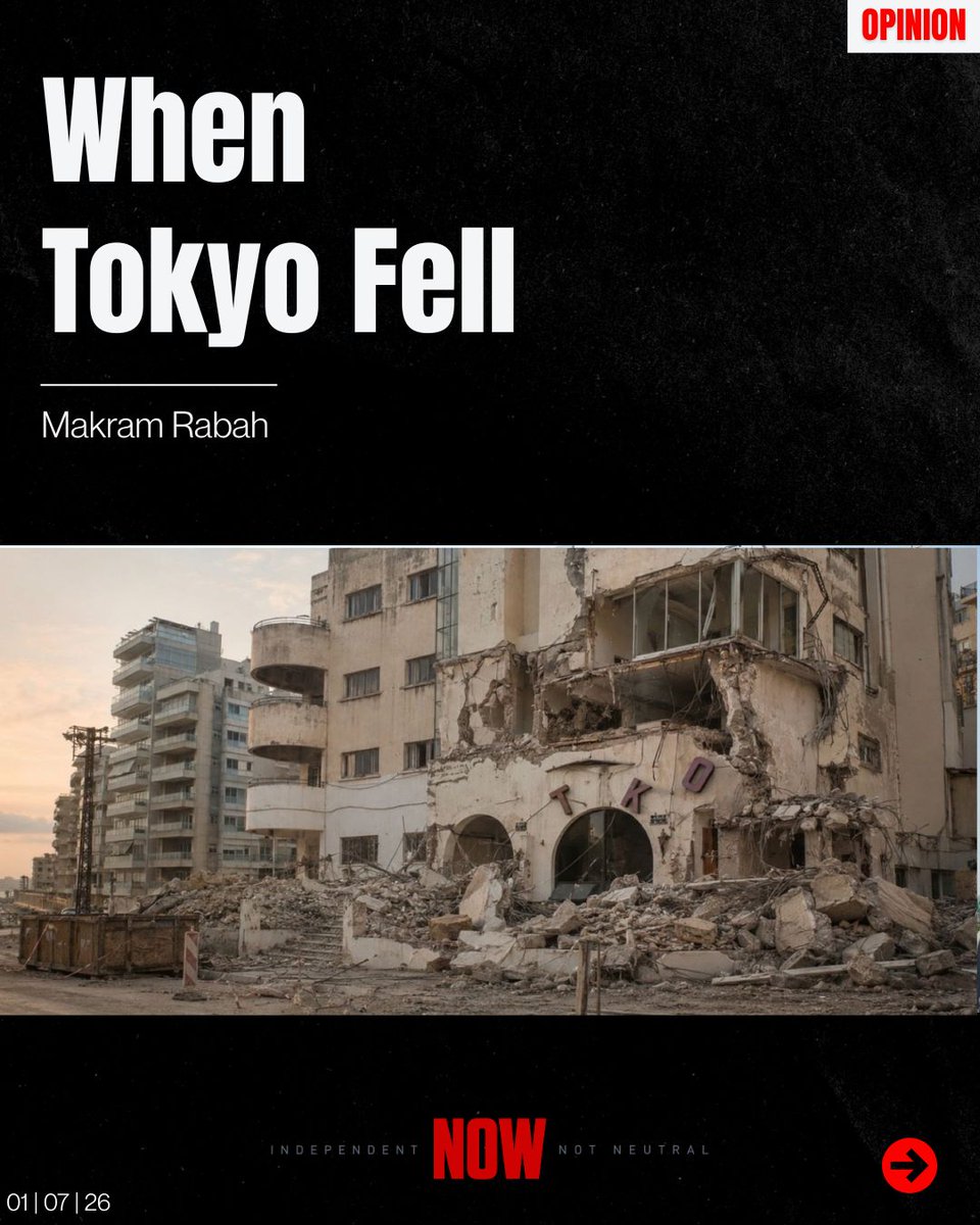 NOW_Lebanon__'s tweet photo. "When Tokyo Fell" by Makram Rabah @makramrabah 

Read The Full Article On Our Website:
https://t.co/fJ3xIZ3X6L

Linktree in Bio https://t.co/bW0BdqYgBX