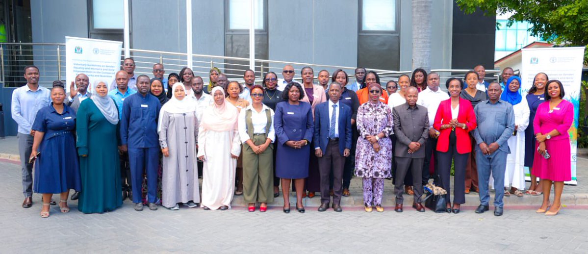 FAOTanzania's tweet photo. FAO &amp; Govt of Tanzania convened a national event on VG-GEWGE to advance gender equality in agrifood systems. Representatives from Govt, Parliament &amp; partners committed to removing barriers for women in land, finance &amp; markets, strengthening inclusive and resilient food systems. https://t.co/uVm263vU3l