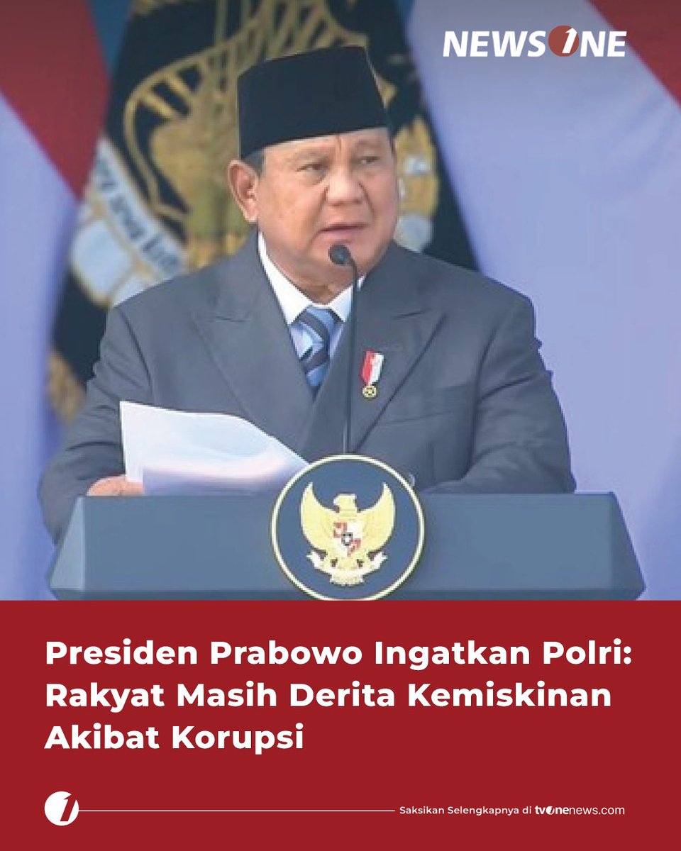 tvOneNews's tweet photo. Prabowo mengingatkan kejahatan seperti narkotika, jud* Onl*ne masih jadi ancaman yang merugikan bangsa. Selain itu kasus-kasus perdagangan orang, terorisme, korupsi, penyelundupan ilegal harus terus diberantas.

#HardNews_Sosial #NewsOne #CariBeritaditvOne #PrabowoSubianto #NO04 https://t.co/Gf6t6bPIYY
