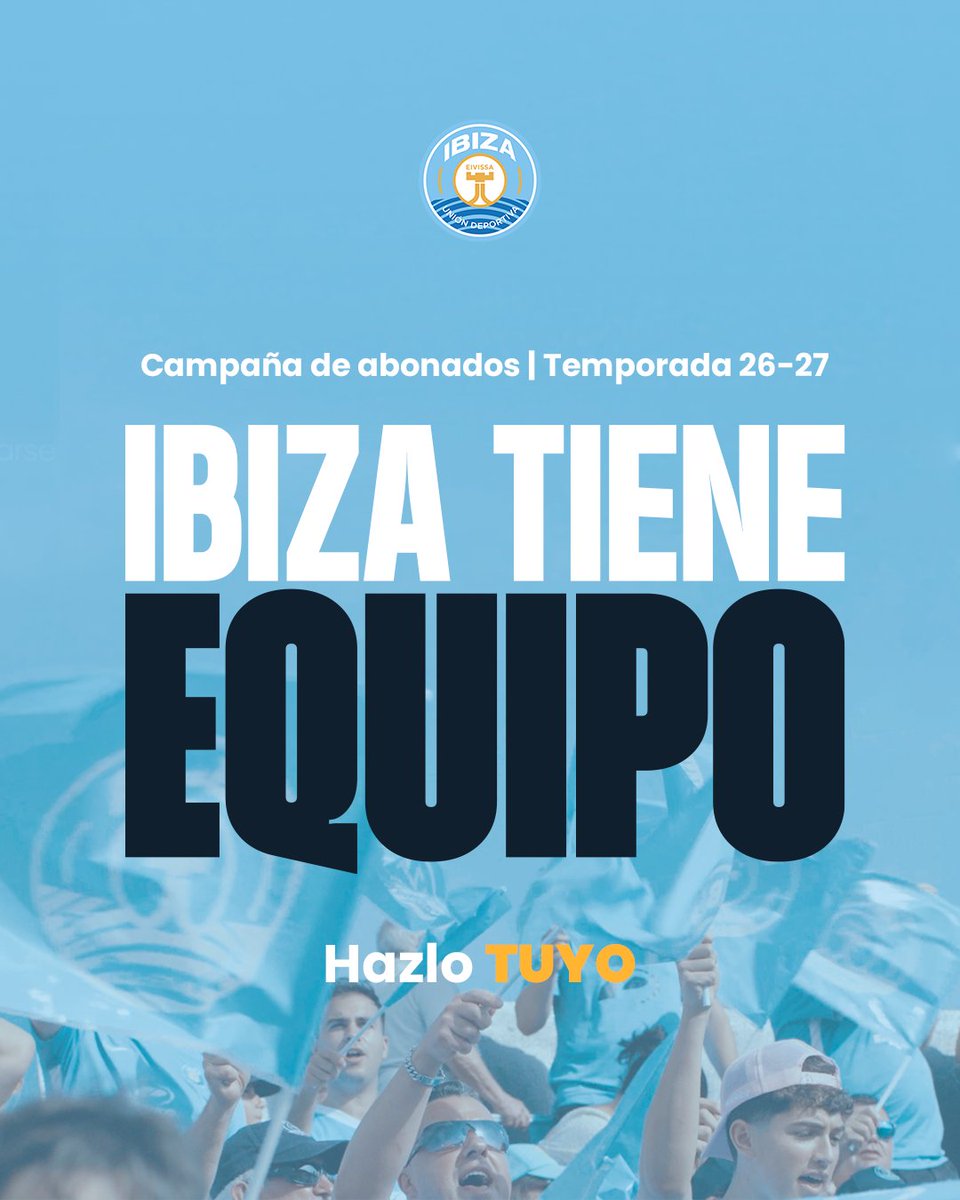 ibizaud's tweet photo. 🪪 La UD Ibiza presenta la campaña de abonados para la temporada 2026/27.

Renovación online y presencial, a partir del 𝐥𝐮𝐧𝐞𝐬 𝟔 𝐝𝐞 𝐣𝐮𝐥𝐢𝐨.

𝑃𝑜𝑟𝑞𝑢𝑒 𝑛𝑜 𝑡𝑜𝑑𝑜 𝑒𝑛 𝐼𝑏𝑖𝑧𝑎 𝑝𝑎𝑠𝑎 𝑒𝑛 𝑙𝑎 𝑝𝑙𝑎𝑦𝑎.