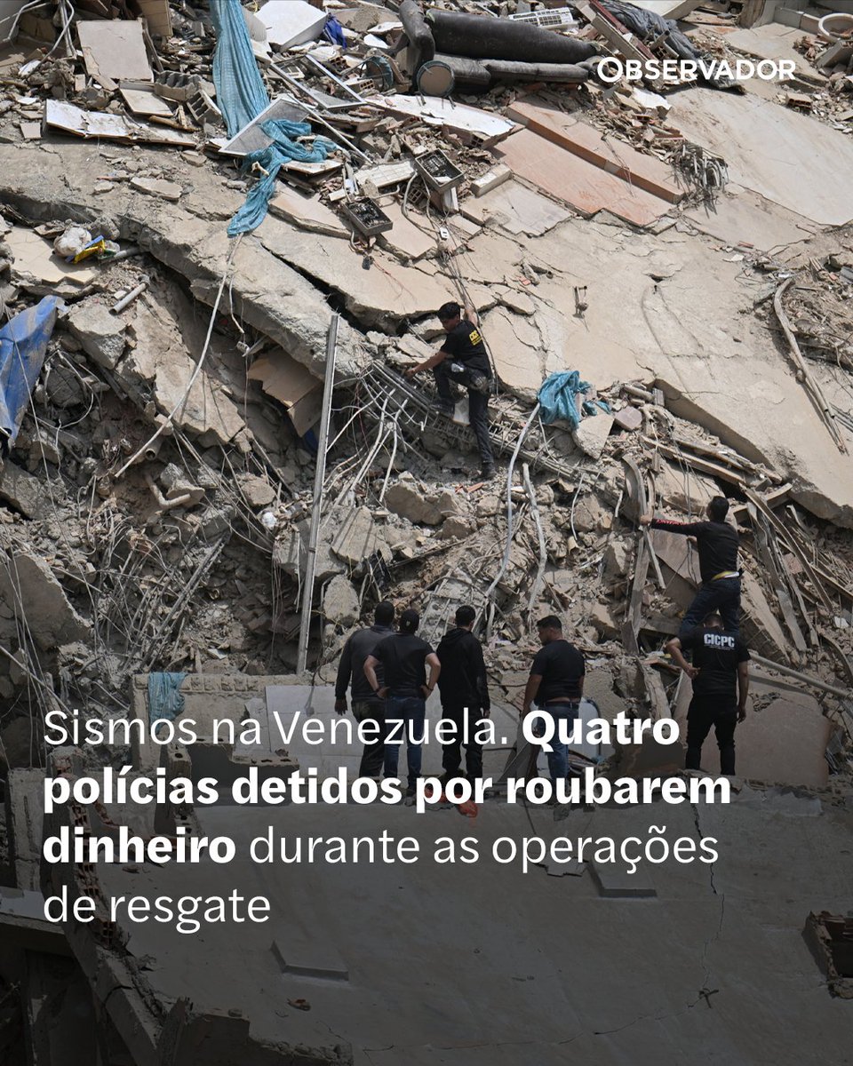 observadorpt's tweet photo. Agentes foram expulsos do Corpo de Investigação Criminal e serão presentes a tribunal. Ministro da Administração Interna prometeu "tolerância zero" e garantiu que vão ser julgados de acordo com a lei.
(📸 Getty Images)
#Sismos #Venezuela #polícia #resgates https://t.co/CdcLuhUxHY
