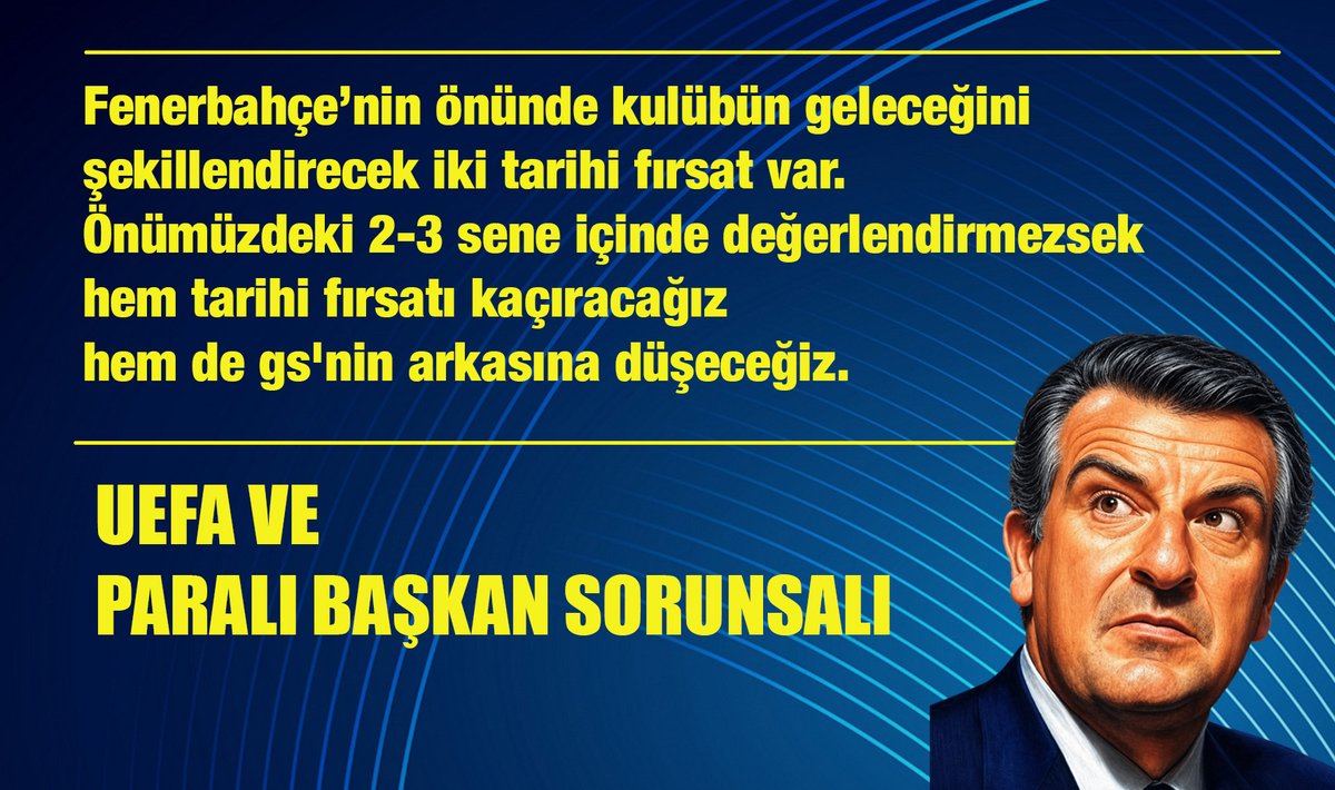 FenerSol1907's tweet photo. UEFA VE PARALI BAŞKAN SORUNSALI

Çok para harcamayı vaadedenler ve paranın sorun olmadığını düşünenler dün açıklanan cezalarla bir aydınlanma yaşamıştır diye umuyorum ama oy verenler aydınlanmadığı sürece seneye de aynı masalları dinleyeceğiz.

Bildiğiniz üzere FFP kaldırıldı ve 2022 yılından bu yana UEFA 3 ana başlıktan oluşan finansal sürdürülebilirlik sistemine geçti.

Sistemden önce UEFA’nın ne istediğini ve neden bu sisteme geçtiğini anlamak lazım.

UEFA’nın temel amacı futbolu parası olanın istediği gibi at koşturabileceği bir alan olmaktan çıkarıp kendi ekonomisiyle dönen sürdürülebilir bir yapı haline getirmek. Yani öyle gayrimenkul satıp oyuncu alma, kupon arsaları müteahhide verip borç kapama devri bitti.

Üçlü sistemin ilk ayağı Solvency. 

Yani kulüplerin borçlarını ödeyebilme gücü. UEFA kulüpleri yılda 3 kez denetliyor bu konuda. Vergi, ticari borç, finansal borç, oyuncu ve diğer kulüplere olan borçlar 60 günden fazla gecikirse ceza veriyor. 

Yani vadesi gelmiş bir borcunuzu 60 günden fazla ödemezseniz Avrupa kupalarından men ve transfer yasağı cezası alabilirsiniz. 
Fenerbahçe buradan ceza almadı. 

Bu da demektir ki “yıllardır ödenmeyen vergiler” diye kafa ütüleyenler yalan söylüyor. 

Zaten ne kadar vergi ödediğimiz bilançolarda açıklanıyor. Bugün itibariyle vadesi geçtiği halde ödenmemiş bir borcumuz bulunmuyor diyebiliriz varsa da vadesi 60 günden önce gelmiş demektir.

İkinci ayak: 
Football Earnings Rule (FER). Eski FFP’ye en yakın olan bu. Kulüplerin bir sürü gelirleri var. Kira toplayan, otel işleten vb kulüpler var. 
Şirket bilançoları hep kar yazıyor ama futbol operasyonları sürdürülebilir mi? FER bu soruya cevap arıyor. 
Son üç yılda futboldan kazandığınız para, futbola harcadığınız paradan en fazla 60 milyon € daha az olabilir demek.

Futbol dışı gelirler buraya dahil değil. Şirket 500 milyon kazanmış olabilir ama bunun kaçını futboldan ve futbola bağlı gelirlerden kazandı? Önemli olan bu. 

Burada tek istisna şirket sahiplerinin ve yöneticilerinin nakit enjeksiyonu yapması diğer bir deyişle bedelli sermaye arttırımı gibi işlemler. 

Bu yollarla şirkete sokacağınız para hesaplamaya yansır. -100 milyon € açık verdiniz diyelim. Bedelli sermaye arttırımıyla 50 milyon € sokarsanız, verdiğiniz açık 50 milyon € sayılır.

Biz buradan da ceza yemedik. Demek ki futbol operasyonumuzun son 3 yılda ettiği zarar 60 milyon €’nun altında. 

Son sistem de Squad Cost Ratio (SCR). 

Şu demek: futbol takımının ve teknik kadronun toplam maliyeti futbol gelirlerinin en fazla %70’i olmak zorundadır. 
Yani 100 milyon kazandıysan en fazla 70’i kadar maaş, bonservis ve pirim ödeyebilirsin. Diğer giderlerinle beraber senelik 120 milyon (FER’a göre) harcayabilirsin. Ama 120 de harcasan SCR’a göre kadro maliyetin 70 milyonu geçemez.

Biz buradan ceza yedik. 

Futbol gelirlerimiz 200 milyon €. 
Bizim maliyetimiz 140 milyon € olmalıyken 168 milyon € olmuş. 
28 milyon € fazladan harcanmış. 
Bir futbolcu fazladan alınmış veya bir futbolcu satılamamış gibi düşünmek lazım. 
FER’ı hatırlarsanız, bu cezayı yeme sebebimiz parasızlık değil. Parayı ödememiş olsaydık Solvency cezası veya bütçeyi çok aşmış olsaydık FER cezası alırdık.

Biz futbol dışı faaliyetlerden kazandığımız parayla finanse etmişiz. UCL katılımı için risk alınmış. Katılım olmayınca ceza gelmiş. Bence çok büyük bir mesele değil.

Bu kurallar ve yenen ceza daha önemli bir konuyu gündeme getiriyor aslında: taşıma suyla değirmen döndürme devri bitiyor. Çünkü futbol gelirlerini arttırmadığınız sürece Solvency ve FER’i atlatsanız bile SCR’a takılacaksınız.

O yıldızlarla dolu kadroyu gelirleri arttırmadan kurup sportif başarıyla finanse etmeye çalışırsanız alacağınız cezalardan batarsınız.

Alacağınız gayrimenkuller, kuracağınız şirketler futbol dışı branşları finanse eder ama futbola para aktaramazsınız.

İstediğiniz kadar bedelli sermaye arttırımı, bağış falan yapın. Solvency’den yırtar, FER’dan kurtarır SCR’dan ceza alırsınız.

PEKİ ÇÖZÜM NE?

✔️  En kolay ve en önemli çözüm altyapıya yatırım yapmak. 
Tesis ve scouting için yaptığınız masrafları istediğiniz gibi finanse edebilirsiniz. 
Hatta bu masrafların bir kısmını FER’da izin verilen zarardan düşebilirsiniz. Örneğin 70 milyon € zarar ettiyseniz ve bunun 15 milyonu tesise yaptığınız yatırımın maliyetiyse SCR ve Solvency problemi yaşamadığınız sürece 55 milyon zarar etmiş sayılırsınız. 
Yetiştirip satacağınız futbolcular ve alacağınız yetiştirme bedelleri de doğrudan futbol gelirlerinizi arttırır.

✔️ Stadyum gelirlerini arttırmak. 
Kuralların tek istisnası bu. 
Başka gayrimenkullerinizden elde ettiğiniz gelirleri futbol geliri olarak kaydedemezsiniz. 
Stadyum ve bitişik yapılardaki işletmelerden elde ettiğiniz kar, işletmeci kulüp veya bağlı ortaklık olduğu sürece doğrudan futbol kazancı sayılır.

Real Madrid’in stadında organize ettiği Beyonce konserinden veya stadın içinde kendi işlettiği restorandan elde ettiği kar doğrudan futbol geliri sayılıyor mesela.

Fenerbahçe’nin önünde kulübün geleceğini şekillendirecek iki tarihi fırsat var. Önümüzdeki 2-3 sene içinde değerlendirmezsek hem tarihi fırsatı kaçıracağız hem de gs'nin arkasına düşeceğiz.

Çünkü gs'nin futbol kazancı şu veya bu şekilde bizden 80 milyon € daha fazla. Yani her yıl bizden 56 milyon € daha fazla futbol harcaması yapabilirler. Doğru yönetilirlerse bu farkı paralı başkanla kapatma şansımız yok. Herkes aklını başına almalı.

TARİHİ FIRSATLARIMIZ NELER?

MALTEPE ARAZİSİ
KEL ARAZİSİ

Maltepe arazisi kulübün geleceğini kurtaracak, zaten yeni yeni kazandığımız yetiştirici kulüp ünvanını perçinleyecektir. 
Yeni Ferdi’ler, Arda’lar, Yusuf’lar orada yetişecek ve kulübün geleceğini kurtaracak.

KEL arazisi de şu anda Türkiye’de hiçbir kulübün sahip olmadığı bir imkan. 
Şehrin göbeğinde, stadın bitişiğinde devasa bir alan. Bu alan ne olursa olsun stada katılmalı, kulübün uhdesinde kalmalı ve stadyum gelirlerimizi maç günü gelirlerinin ötesine taşımalı.

KEL’i içine almadan yapılacak herhangi bir stadyum inşaatı veya KEL’in elden çıkarılması demek kulübün geleceğinin çöpe atılması demektir. 

Senede 20-30 gün gelir getiren bir stadyumu 365 gün gelir getiren bir stadyuma çevirmenin anahtarı KEL arazisidir. 
Orası olmadan yapılacak geliştirme en fazla 20-30 milyon €’luk gelir artışı demek. KEL’i de içine alacak modern bir stadyum inşaatında böyle bir limit söz konusu değil.

Stadın şehir dışına taşınmasına da aynı açıdan bakılabilir. Kadıköy’deki işletmelerin yaratacağı kaynakla Maltepe’dekinin aynı olmayacağını anlamak zor olmasa gerek.

Fenerbahçe kısa vadeli düşünmeyi bırakıp kulübün geleceğini kurtarmanın yollarını aramalı. Şampiyon olmak için yola çıkıp olamadığımız her sene gs ekonomik anlamda biraz daha öne geçiyor. 

3-5 sene daha böyle giderse camianın zenginleri de kulübe faydalı olamaz hale gelecek. Bu iki tarihi fırsatı değerlendirebilirsek sportif başarıdan bağımsız şekilde ekonomik yarışta geri kalmayı bırakabiliriz.

Paranız ve Fenerbahçe sevginiz varsa tam zamanı. Tarihi fırsatları 35 yaşındaki yıldızlar için teperseniz tarihe gafil veya hain olarak geçersiniz.

KULPÇU
@kulpcubasi