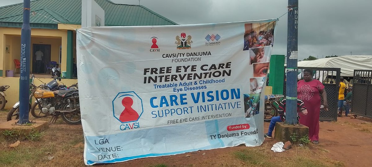 TYDFoundation's tweet photo. With support from the TY Danjuma Foundation, the Care Vision Support Initiative (CAVSI) is implementing a Free Eye Care Intervention at Ehor Primary Health Centre, Uhumwode LGA, Edo State, from 29 June to 3 July 2026.
The intervention provides free eye screenings, consultations, medications, prescription eyeglasses, and referrals for adults and children with treatable eye conditions, helping prevent avoidable vision loss and improving access to essential eye care services for underserved communities.
At the TY Danjuma Foundation, we believe that strong partnerships are key to expanding access to quality healthcare.
 We commend the Care Vision Support Initiative (CAVSI) for its dedication to improving eye health and remain committed to supporting interventions that deliver lasting impact in communities across Nigeria.
#TYDanjumaFoundation #TouchingLivesEveryday #HealthcareAccess #EyeHealth #CommunityHealth #EdoState #PartnershipsForImpact #PreventBlindness