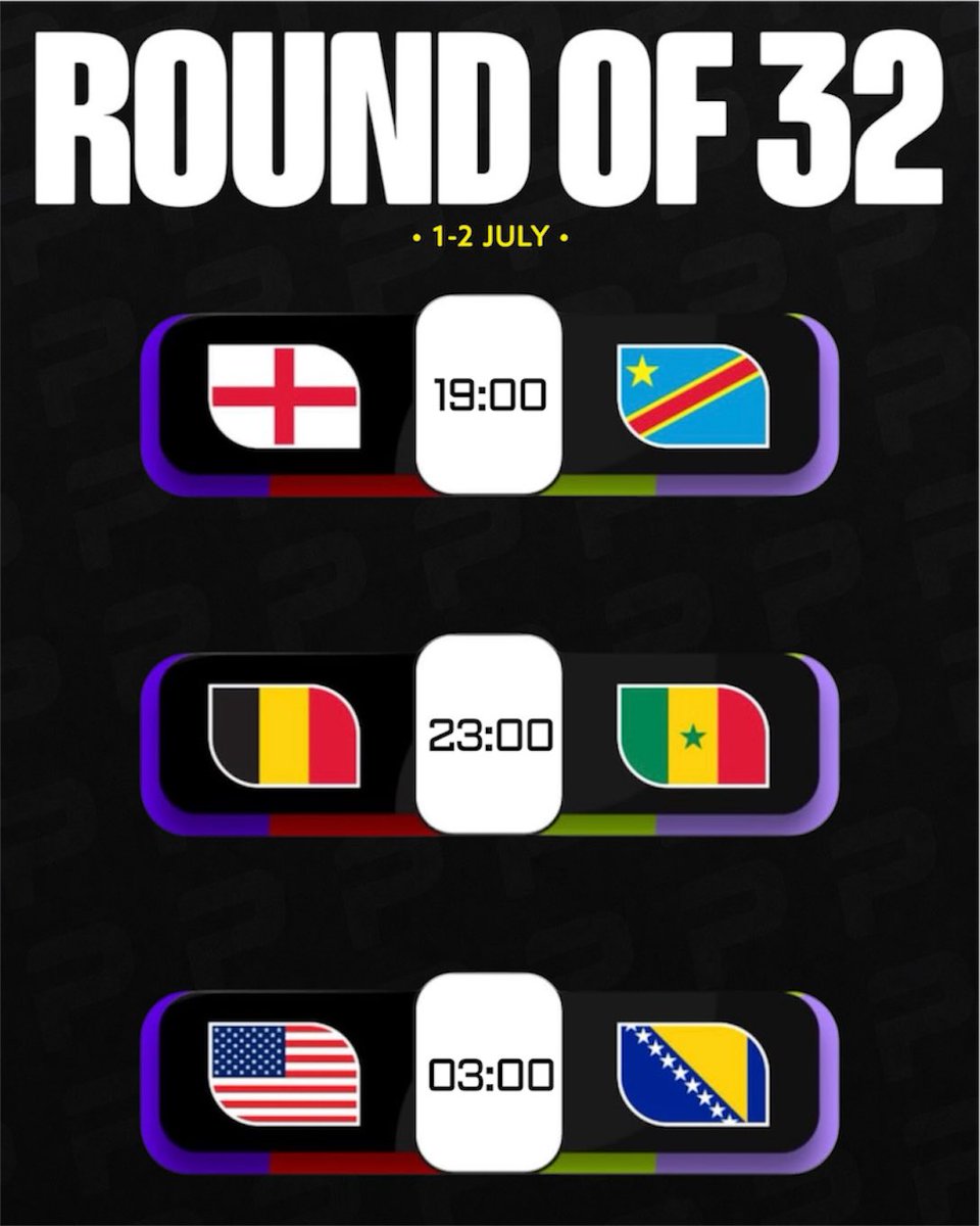 ProFoot_HQ's tweet photo. WORLD CUP MATCHES TODAY. 👀

🏴󠁧󠁢󠁥󠁮󠁧󠁿 England – 🇨🇩 DR Congo
🇧🇪 Belgium – 🇸🇳 Senegal
🇺🇸 USA – 🇧🇦 Bosnia and Herzegovina https://t.co/RsNieZ40EK
