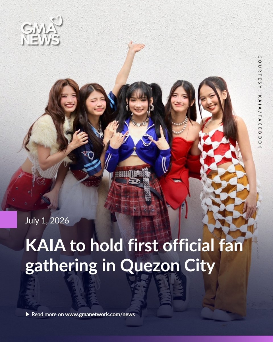 gmanews's tweet photo. TAAS-KAMAY MGA ZAIA! 🙋‍♀️

KAIA is set to hold “KAZAIAHAN FEST Manila,” their first official gathering for fans, on Saturday in Quezon City!

Read more: https://t.co/zKhA9NWBsZ https://t.co/WVdBJwCUSK